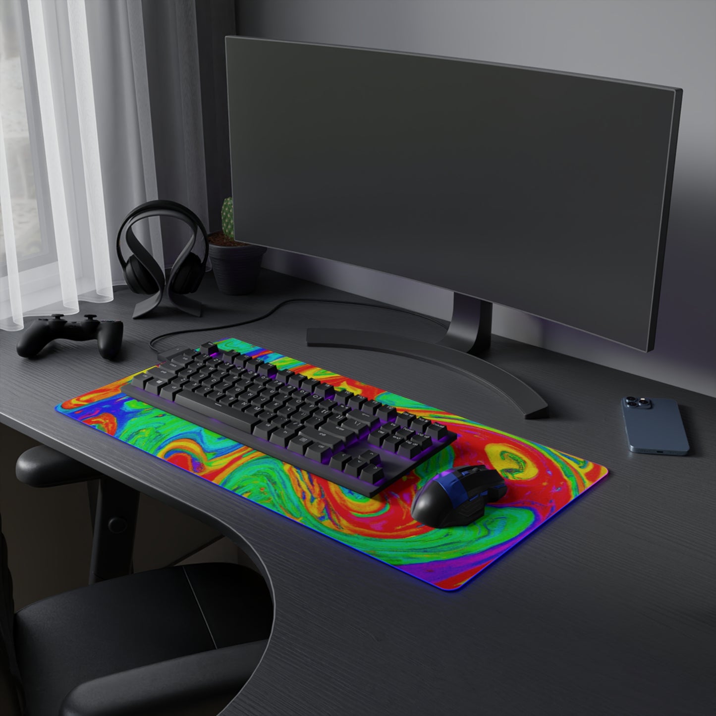 Marlon "Rocket" Sparks - Psychedelic Trippy LED Light Up Gaming Mouse Pad