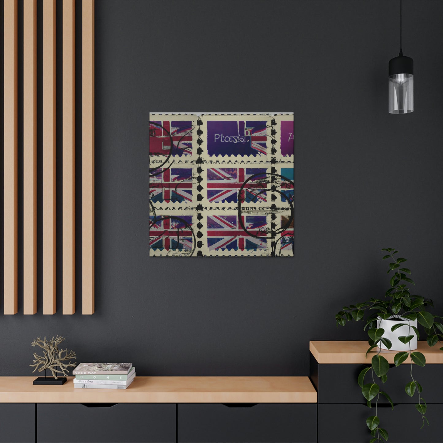 "Global Passport Stamps" - Postage Stamp Collector Canvas Wall Art
