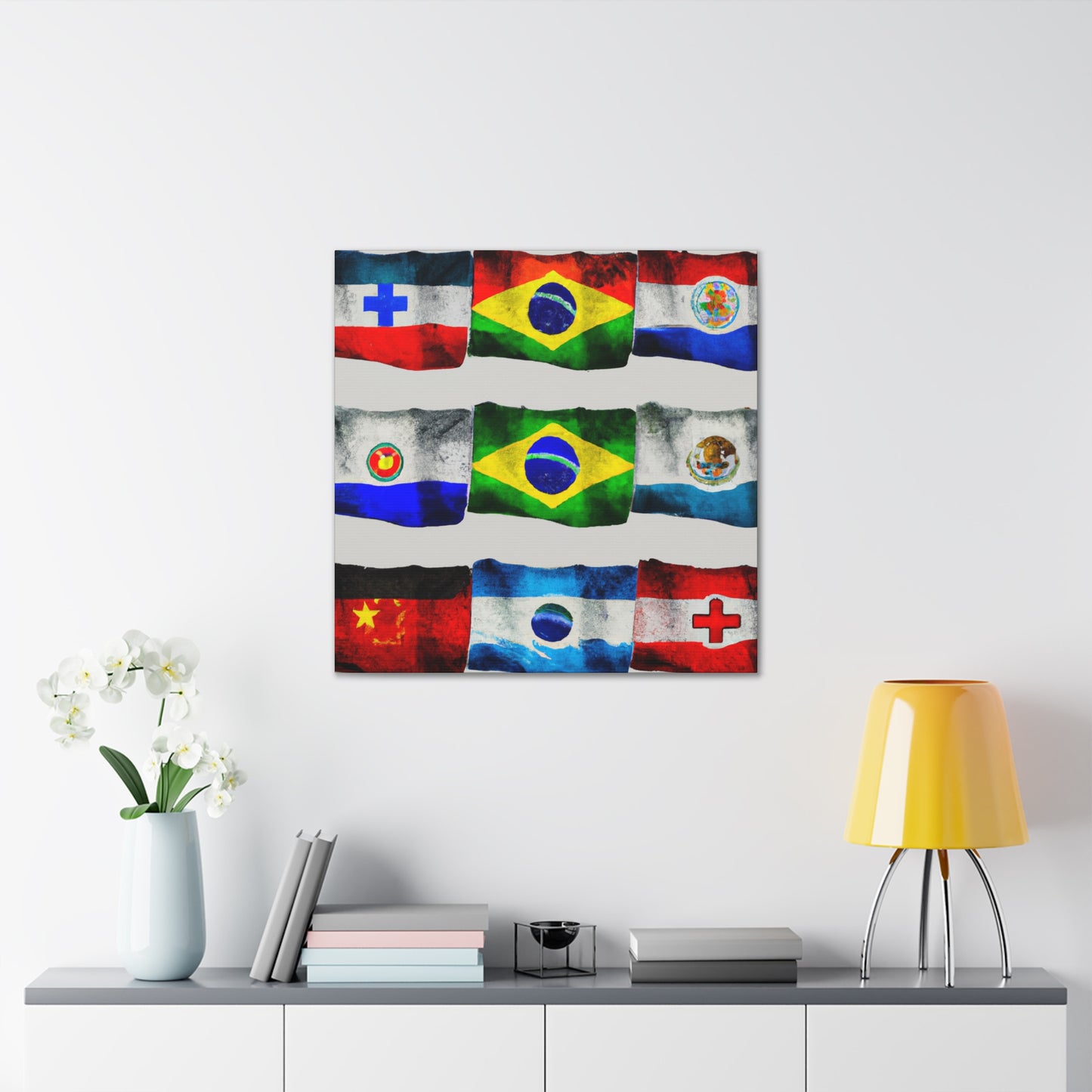 Adelina De Oliveira (1892-1951) - Flags Of The World Canvas Wall Art