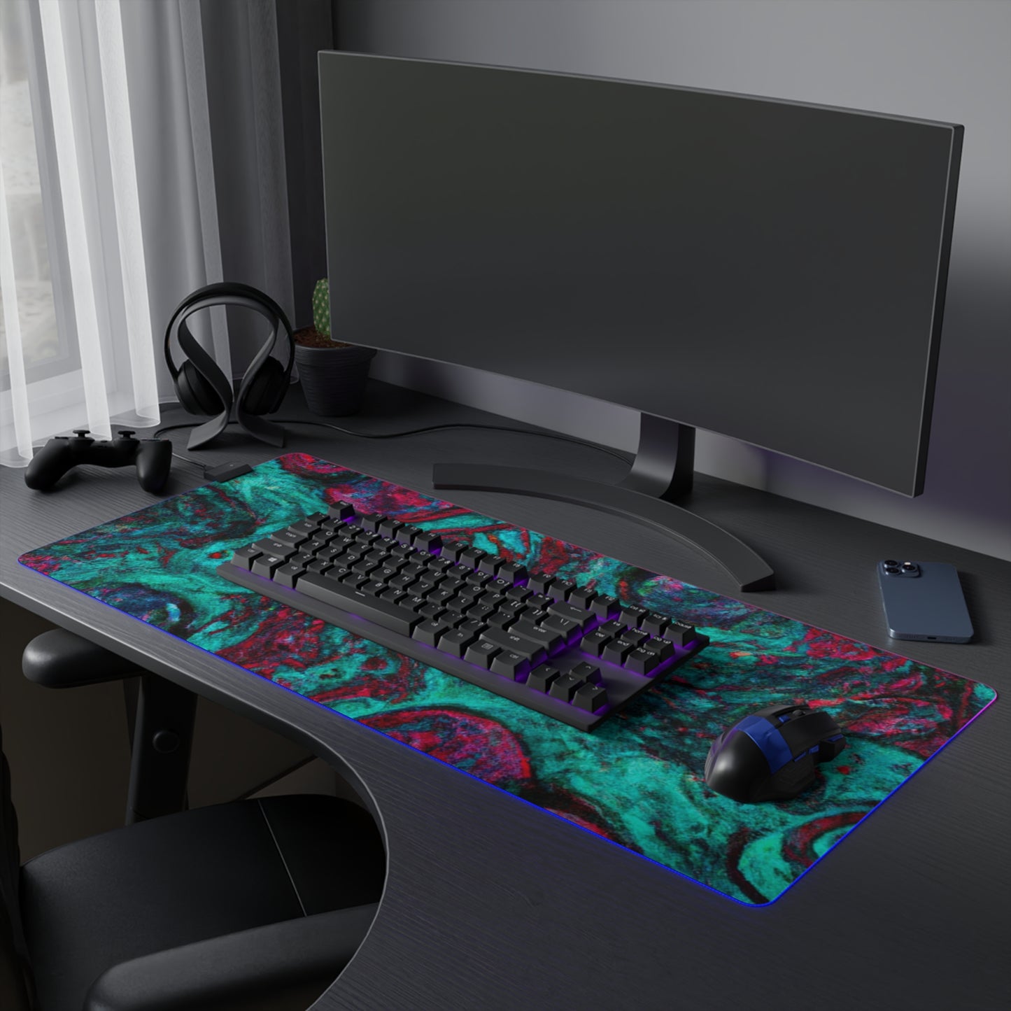 Stanley Sparkplug - Psychedelic Trippy LED Light Up Gaming Mouse Pad