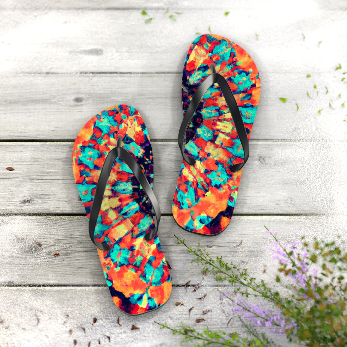 Ebeneezer Footman. - Psychedelic Trippy Flip Flop Beach Sandals