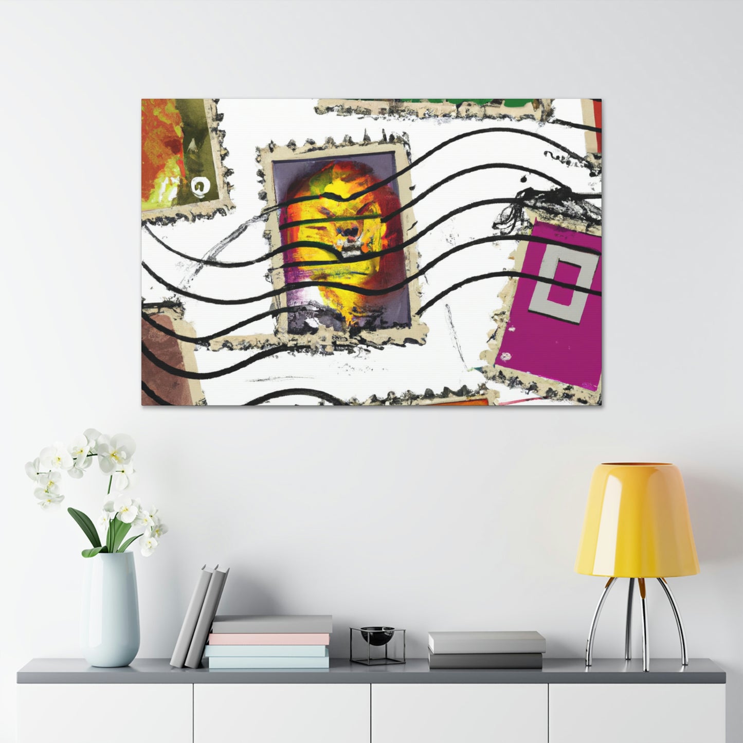 Global Treasures Stamps - Postage Stamp Collector Canvas Wall Art