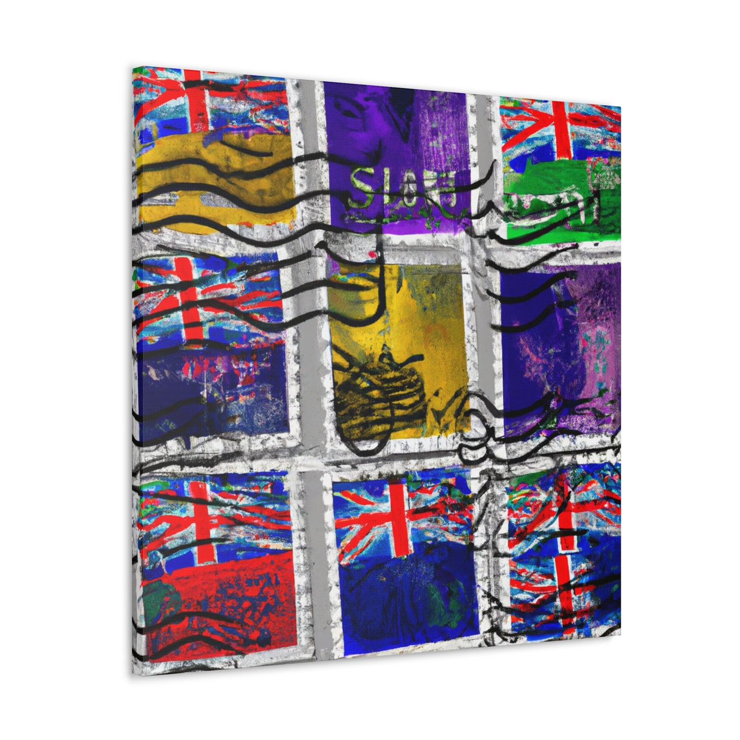 Global Traveler Commemorative Series - Postage Stamp Collector Canvas Wall Art