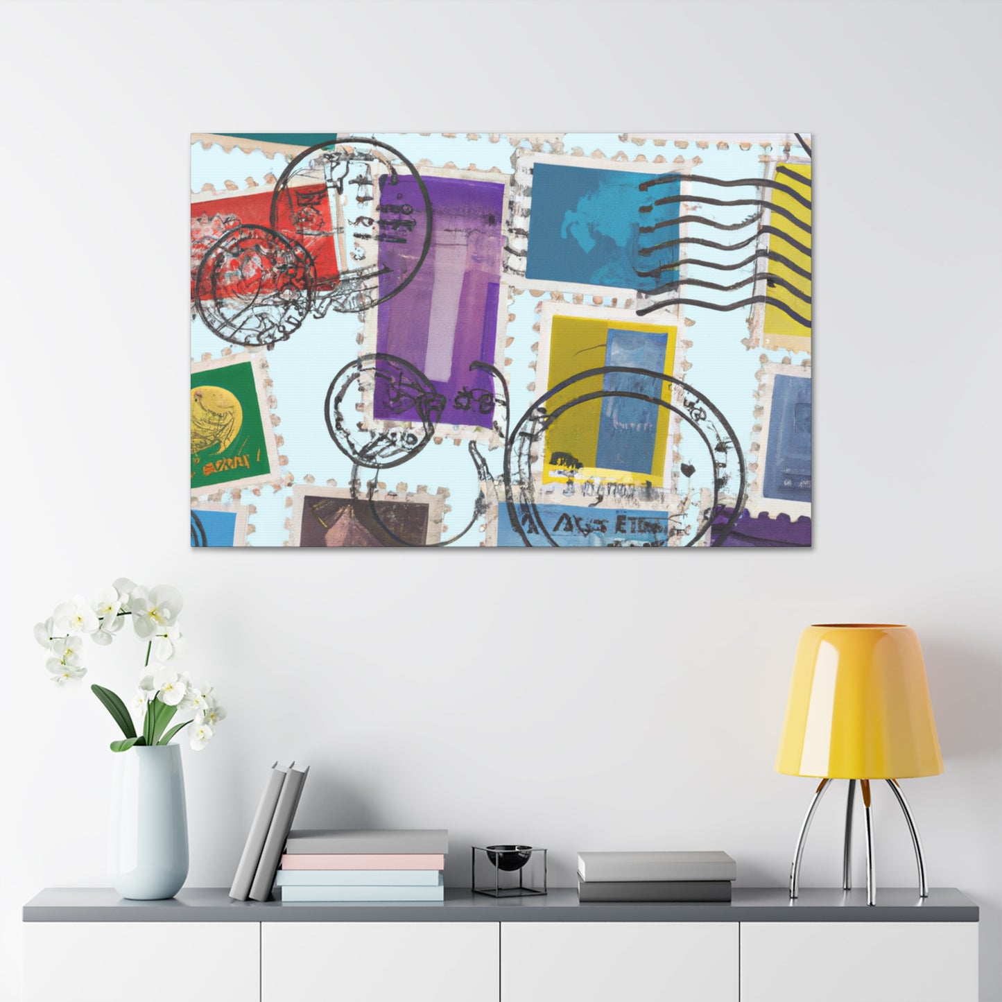 GlobalJourney stamps. - Postage Stamp Collector Canvas Wall Art