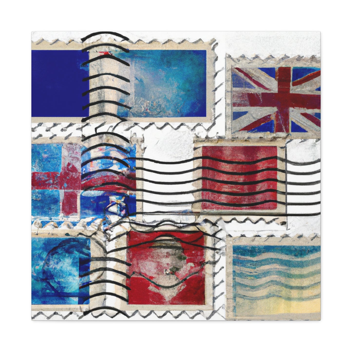 Collectible World Wonders Postage Stamps - Postage Stamp Collector Canvas Wall Art