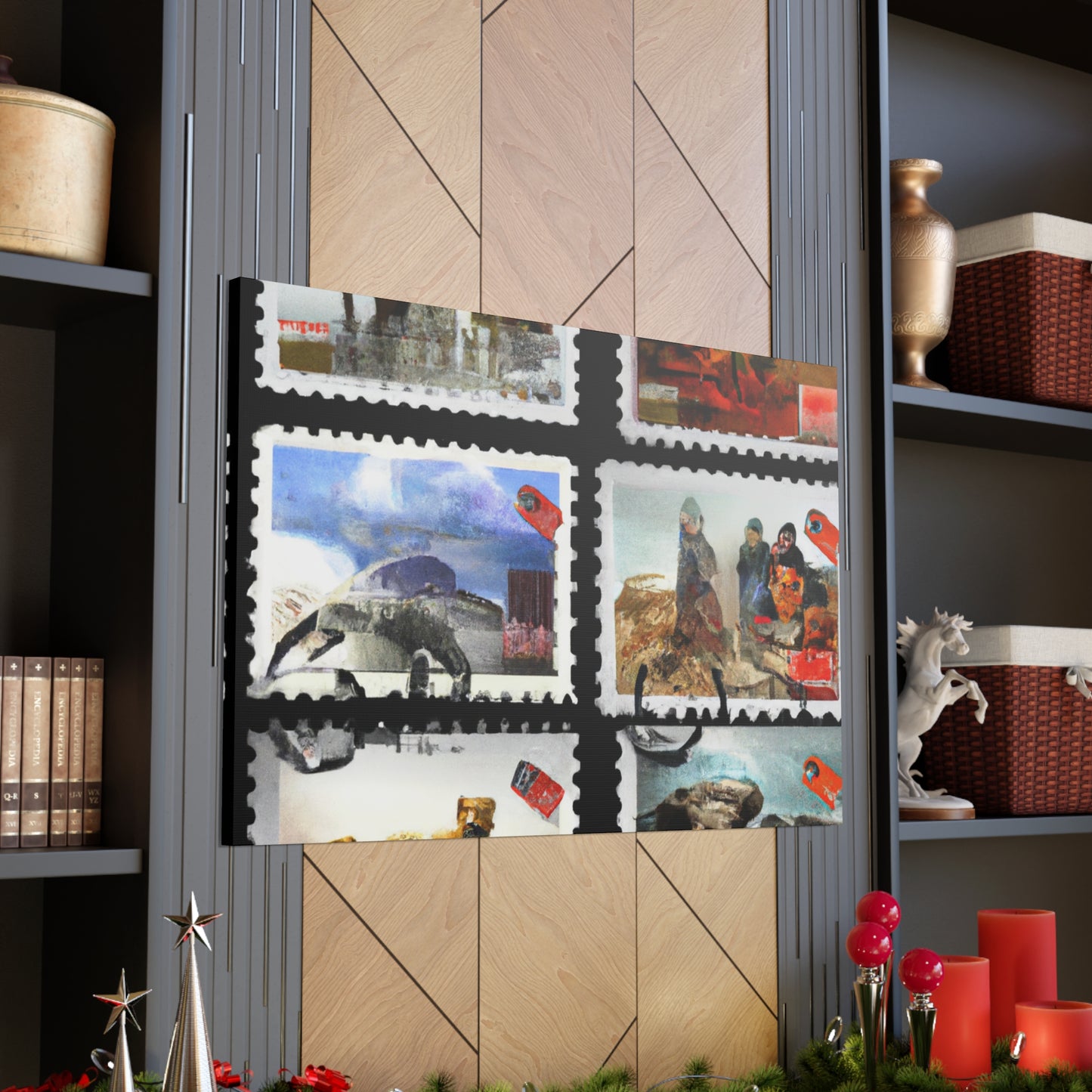 Global Grandeur Stamps - Postage Stamp Collector Canvas Wall Art