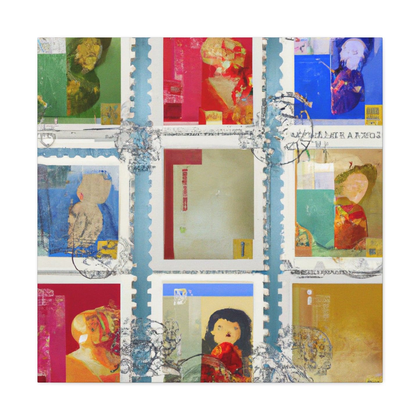 Global Culture Collection - Postage Stamp Collector Canvas Wall Art