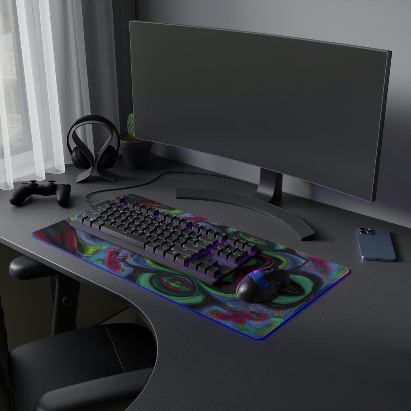 Marty Marauder - Psychedelic Trippy LED Light Up Gaming Mouse Pad