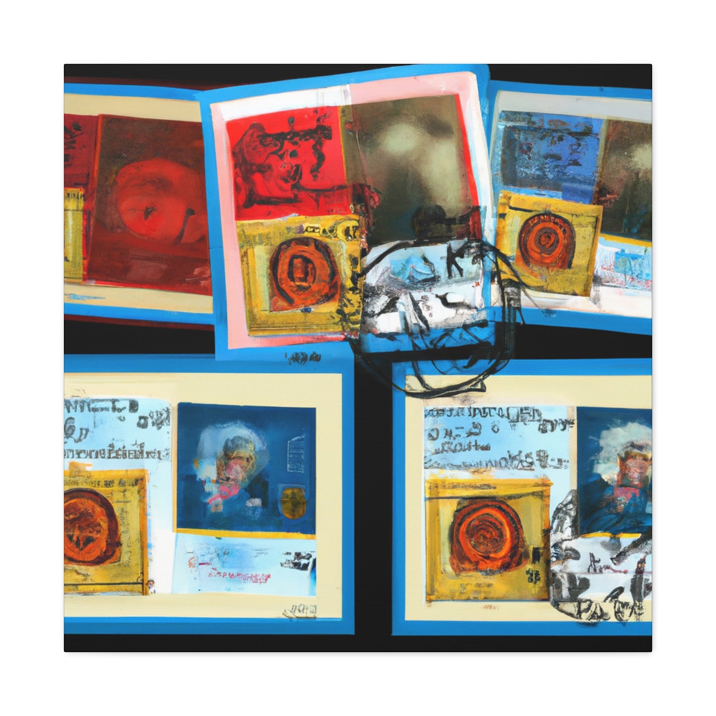 Globe Trotting Stamps - Postage Stamp Collector Canvas Wall Art