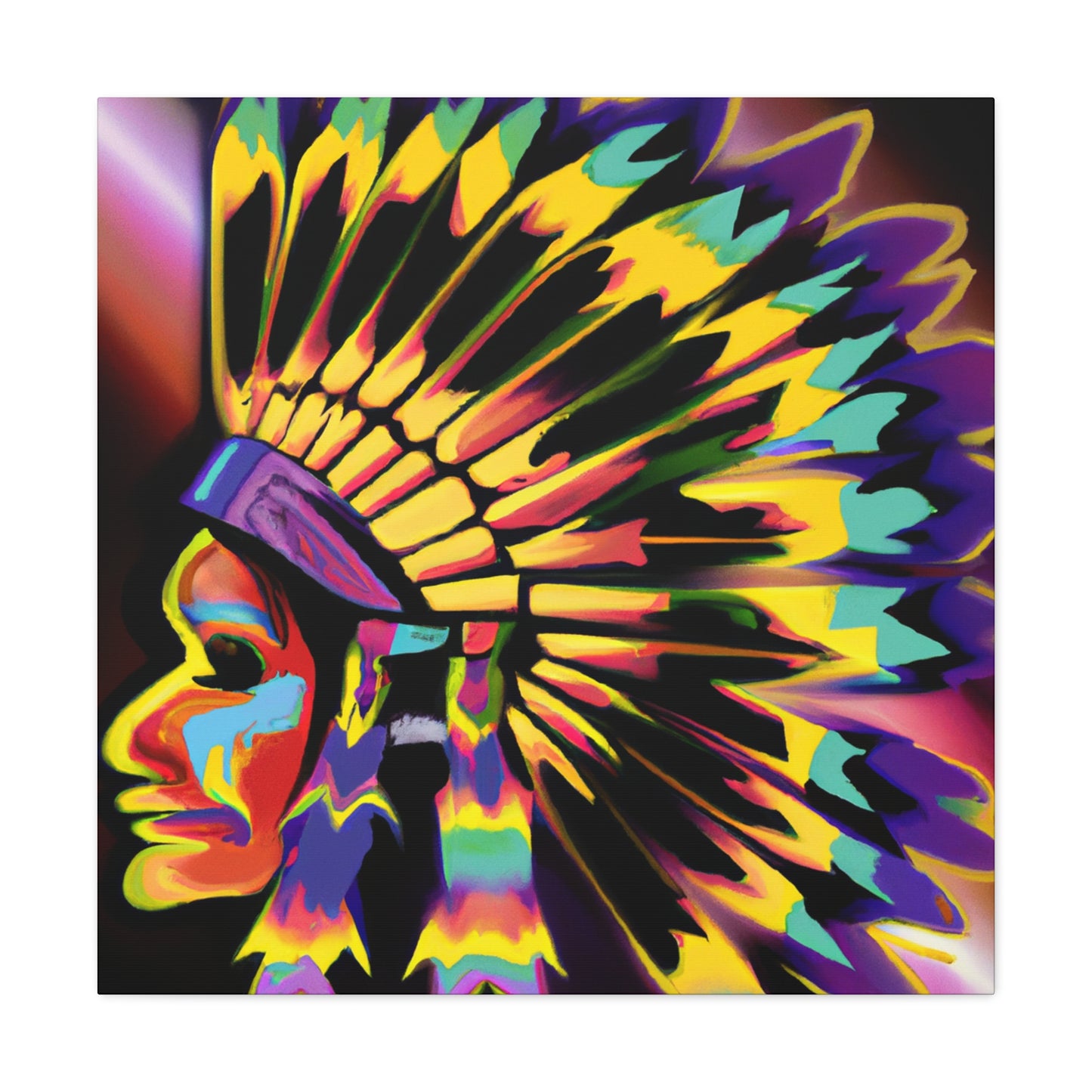 Big Chief Running Deer. - Native American Indian Canvas Wall Art