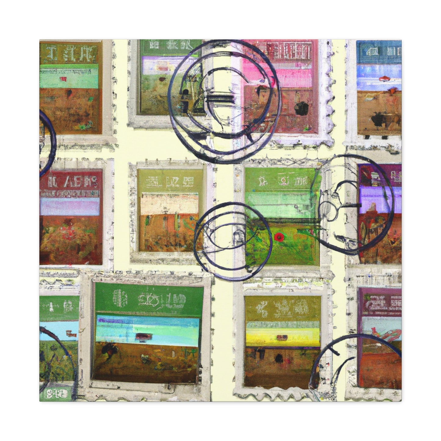 Global Adventurer Postage Stamps - Postage Stamp Collector Canvas Wall Art