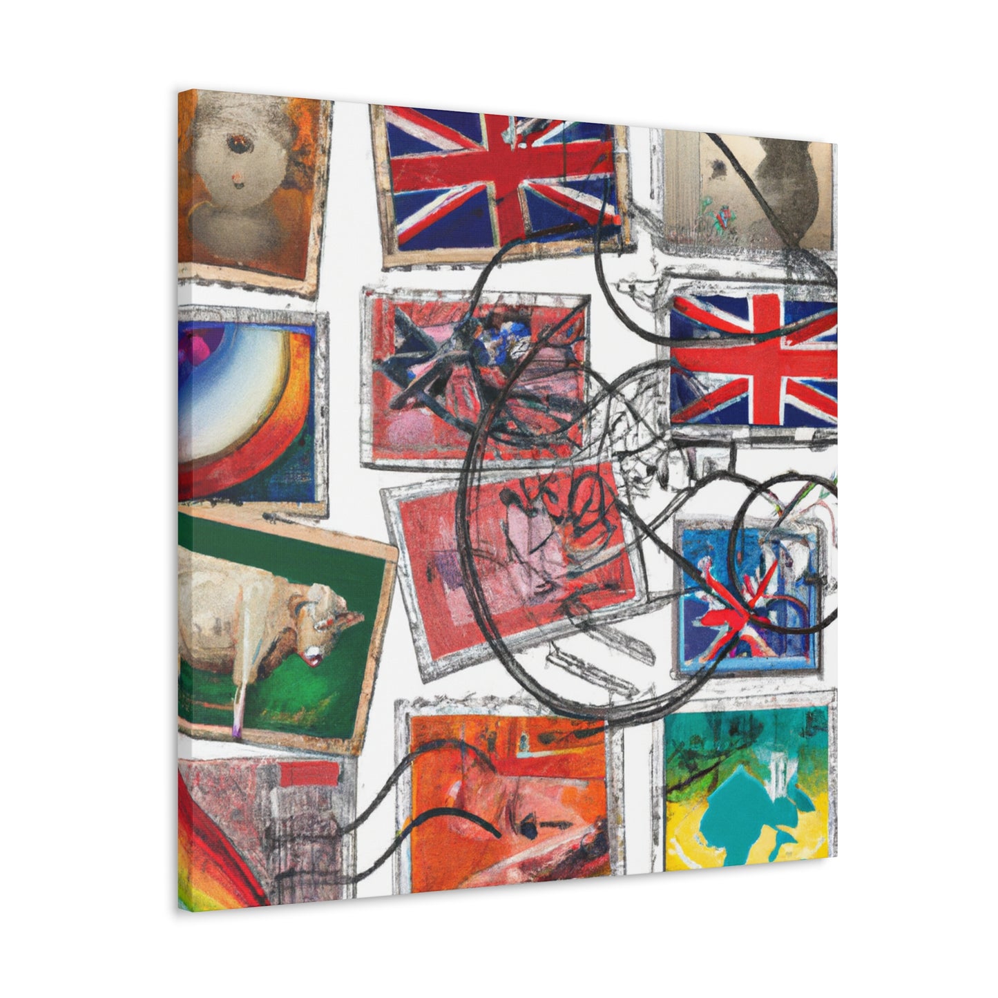 Global Commemorative Stamps - Postage Stamp Collector Canvas Wall Art