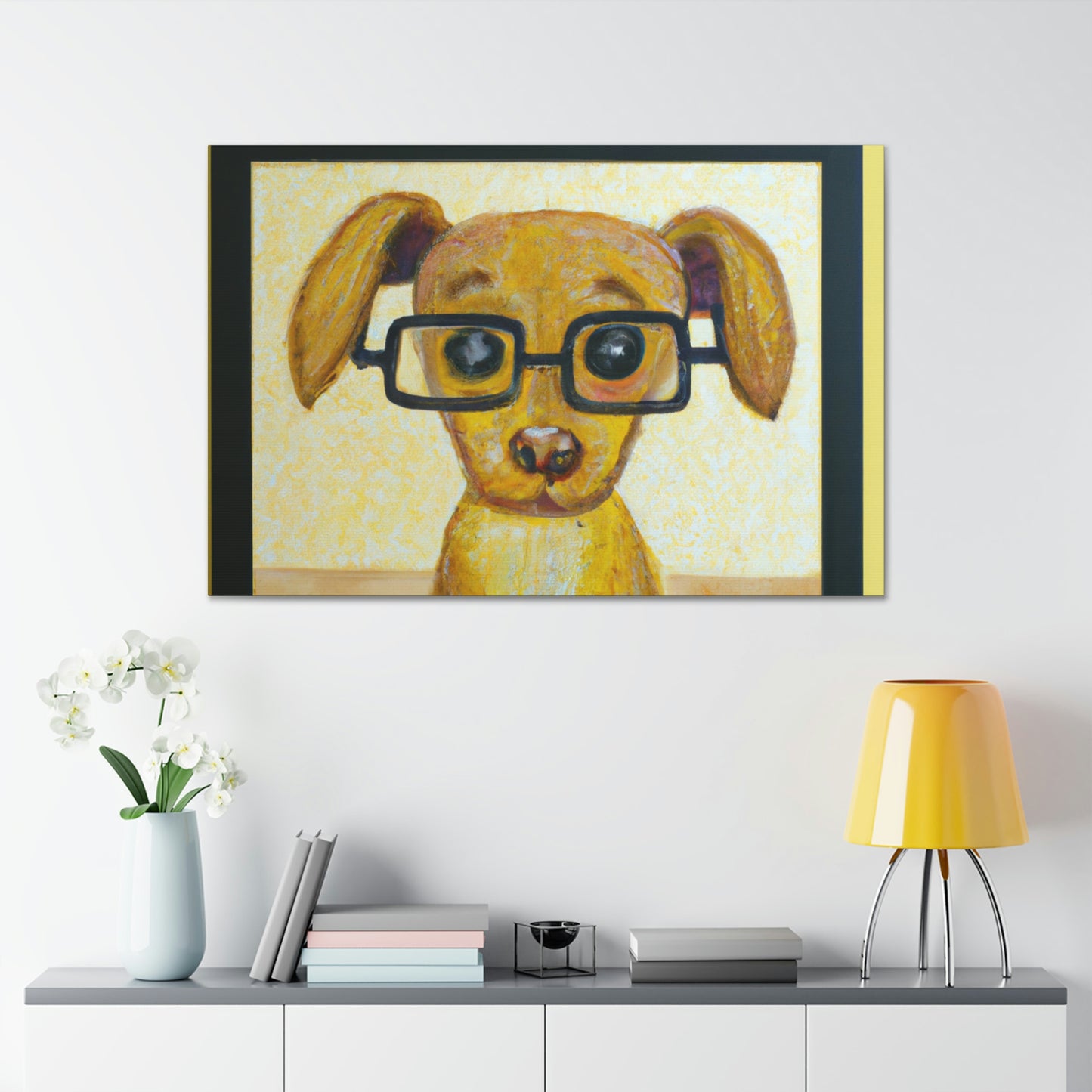 Snowflake the Slobbery Hound - Dog Lovers Canvas Wall Art