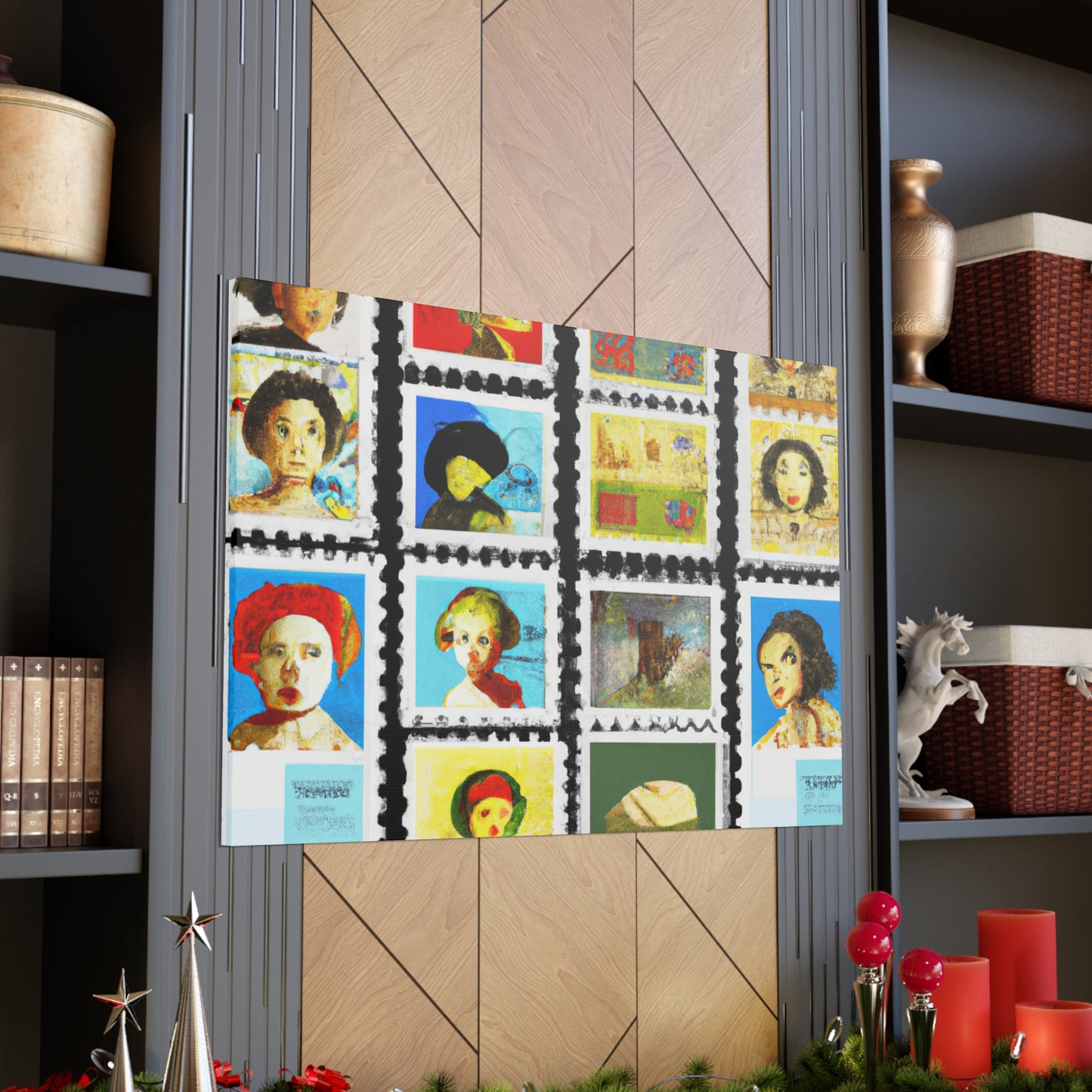 Global Heritage Stamps - Postage Stamp Collector Canvas Wall Art