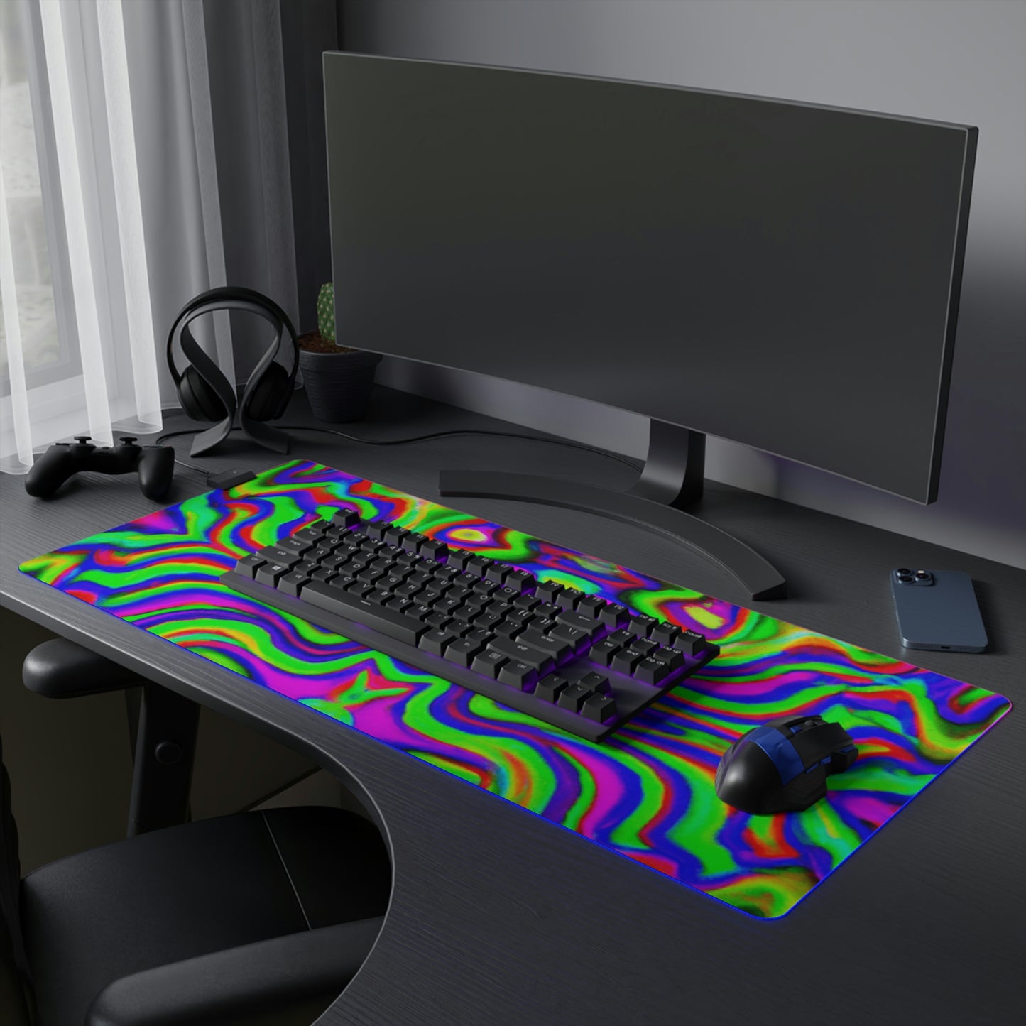 Levi Sparkplug - Psychedelic Trippy LED Light Up Gaming Mouse Pad