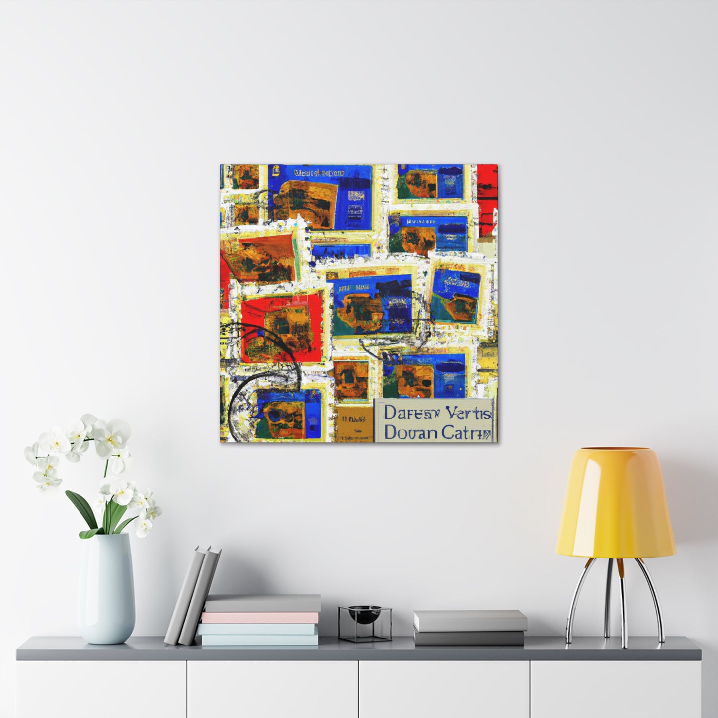 Global Collectibles: A World of Stamps. - Postage Stamp Collector Canvas Wall Art