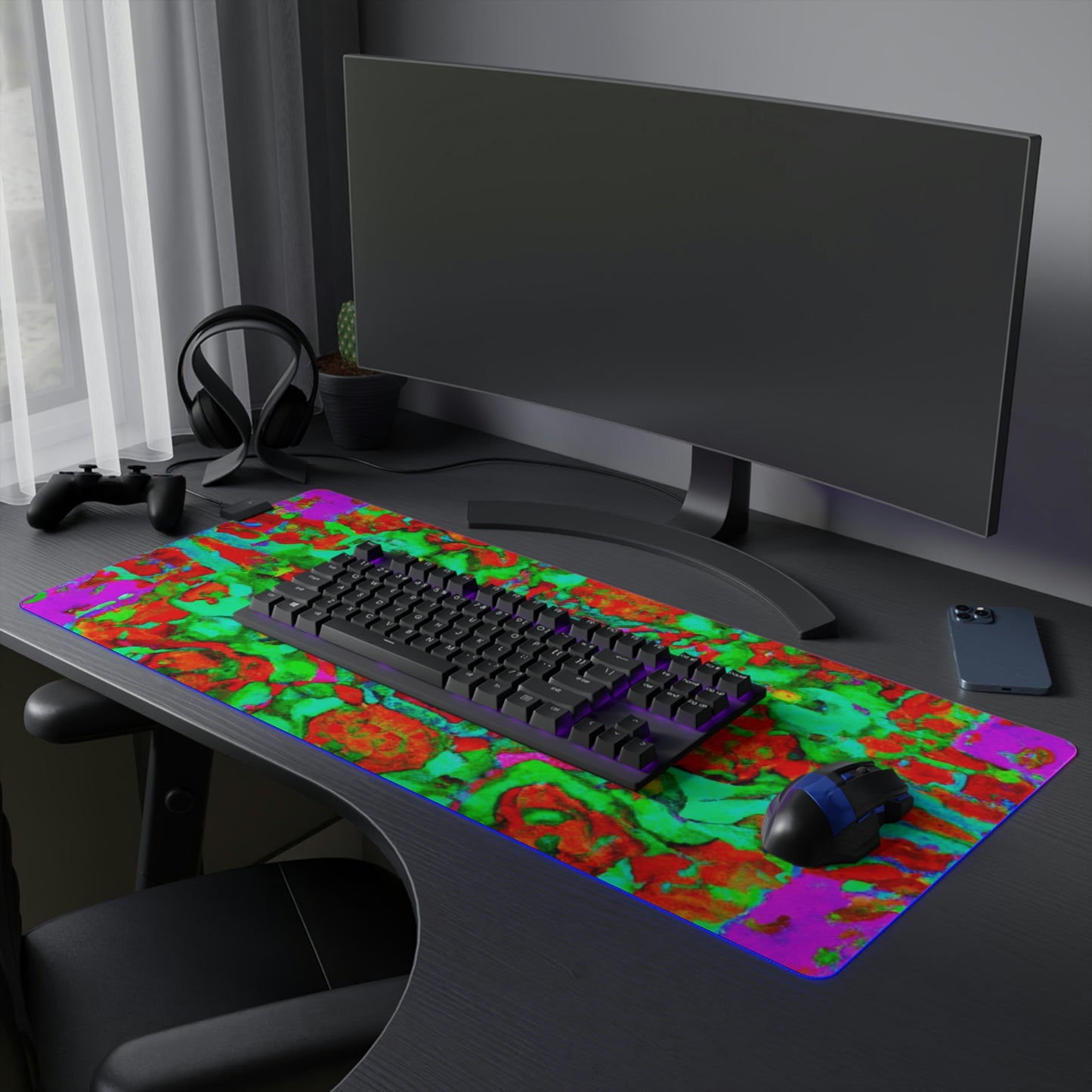 Sir Lancelot of King's Court - Psychedelic Trippy LED Light Up Gaming Mouse Pad