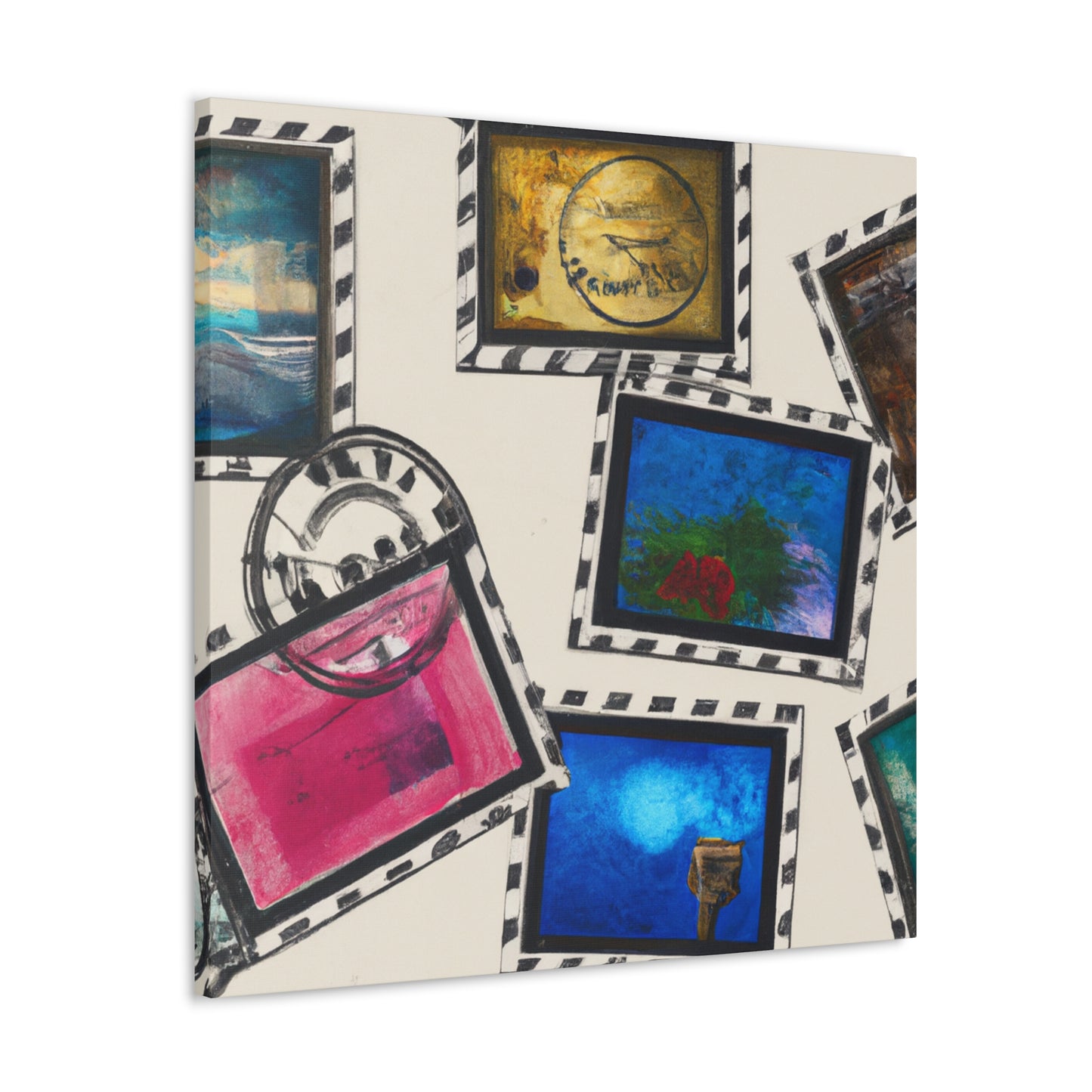 Global Glories postage stamps - Postage Stamp Collector Canvas Wall Art