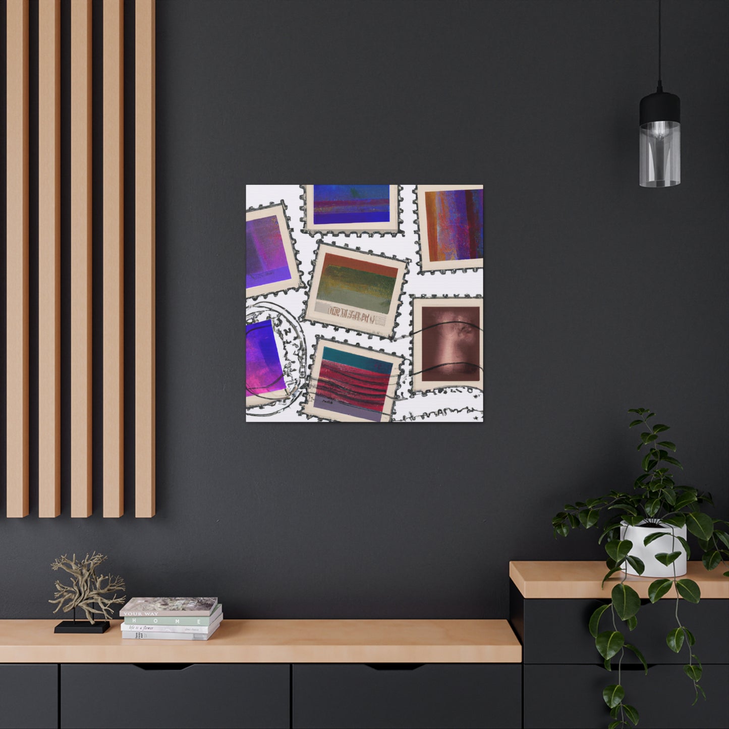 Global Celebrations: A Journey Through Stamps. - Postage Stamp Collector Canvas Wall Art