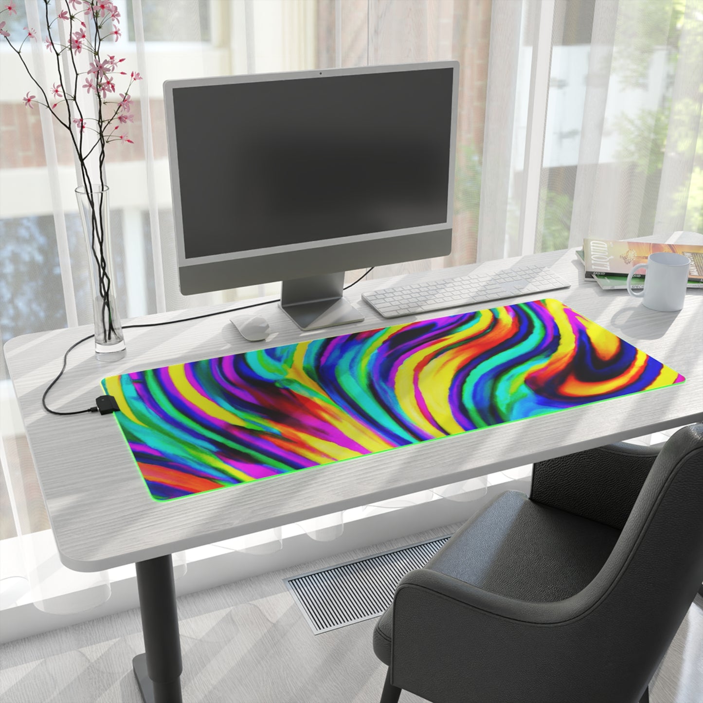 Rocky Roller - Psychedelic Trippy LED Light Up Gaming Mouse Pad