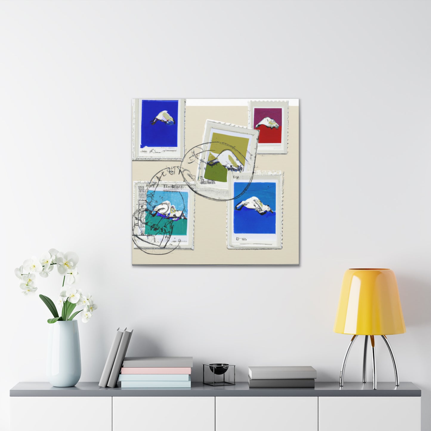 Global Reach: Uniting Nations Through Postage - Postage Stamp Collector Canvas Wall Art