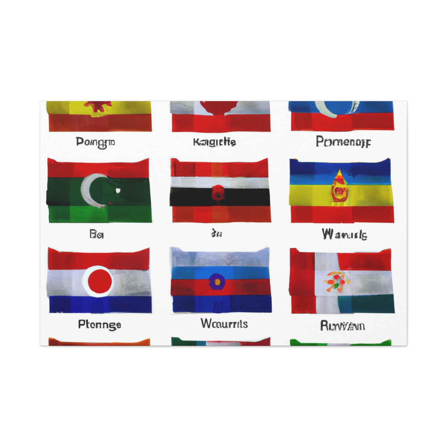 Elizabeth Smithson - Flags Of The World Canvas Wall Art