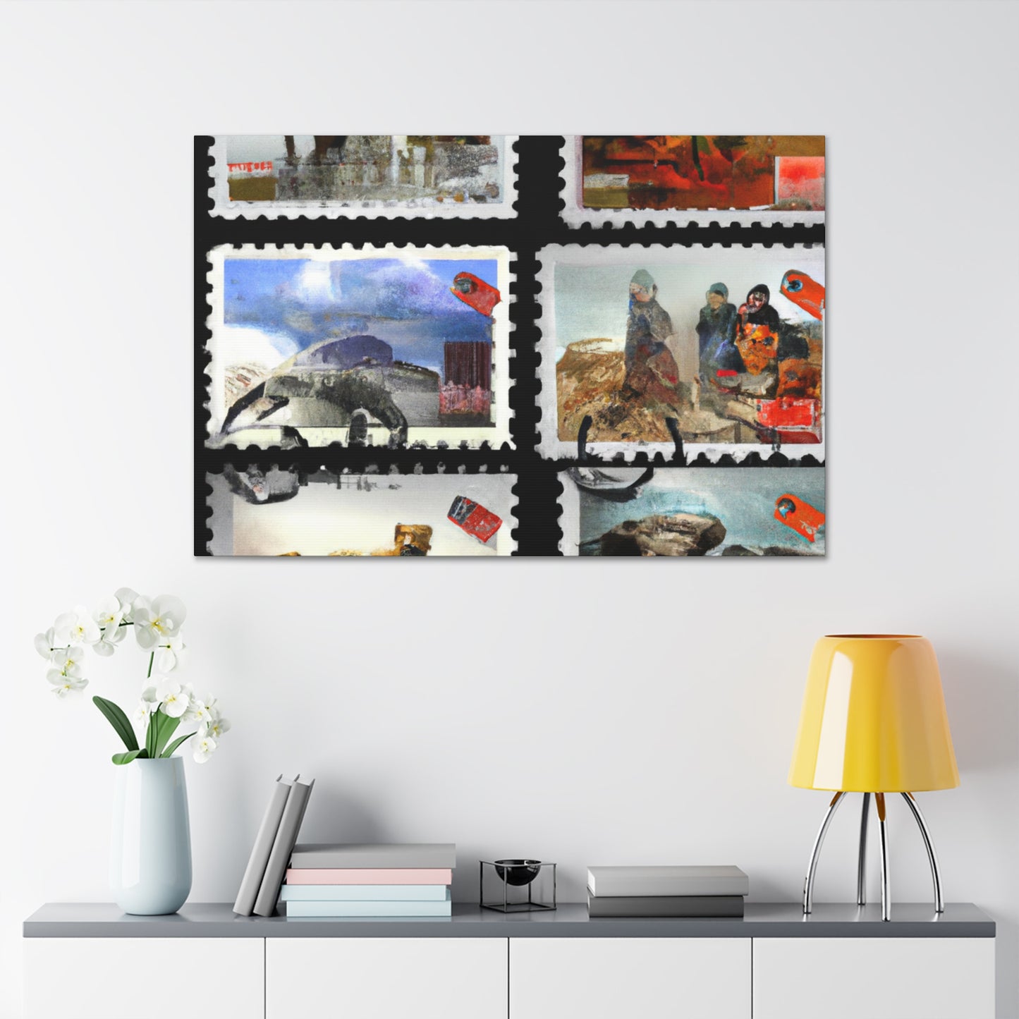 Global Grandeur Stamps - Postage Stamp Collector Canvas Wall Art