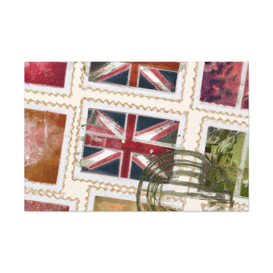 Global Traveler Stamps - Postage Stamp Collector Canvas Wall Art