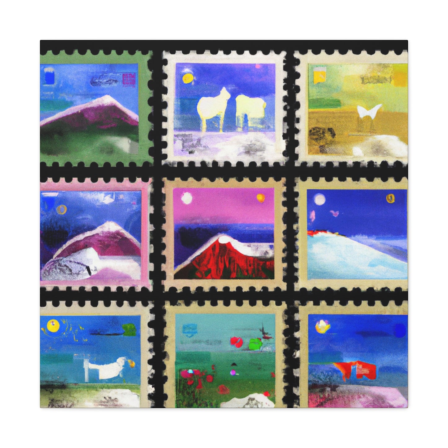 Global Postage Stamps - Postage Stamp Collector Canvas Wall Art