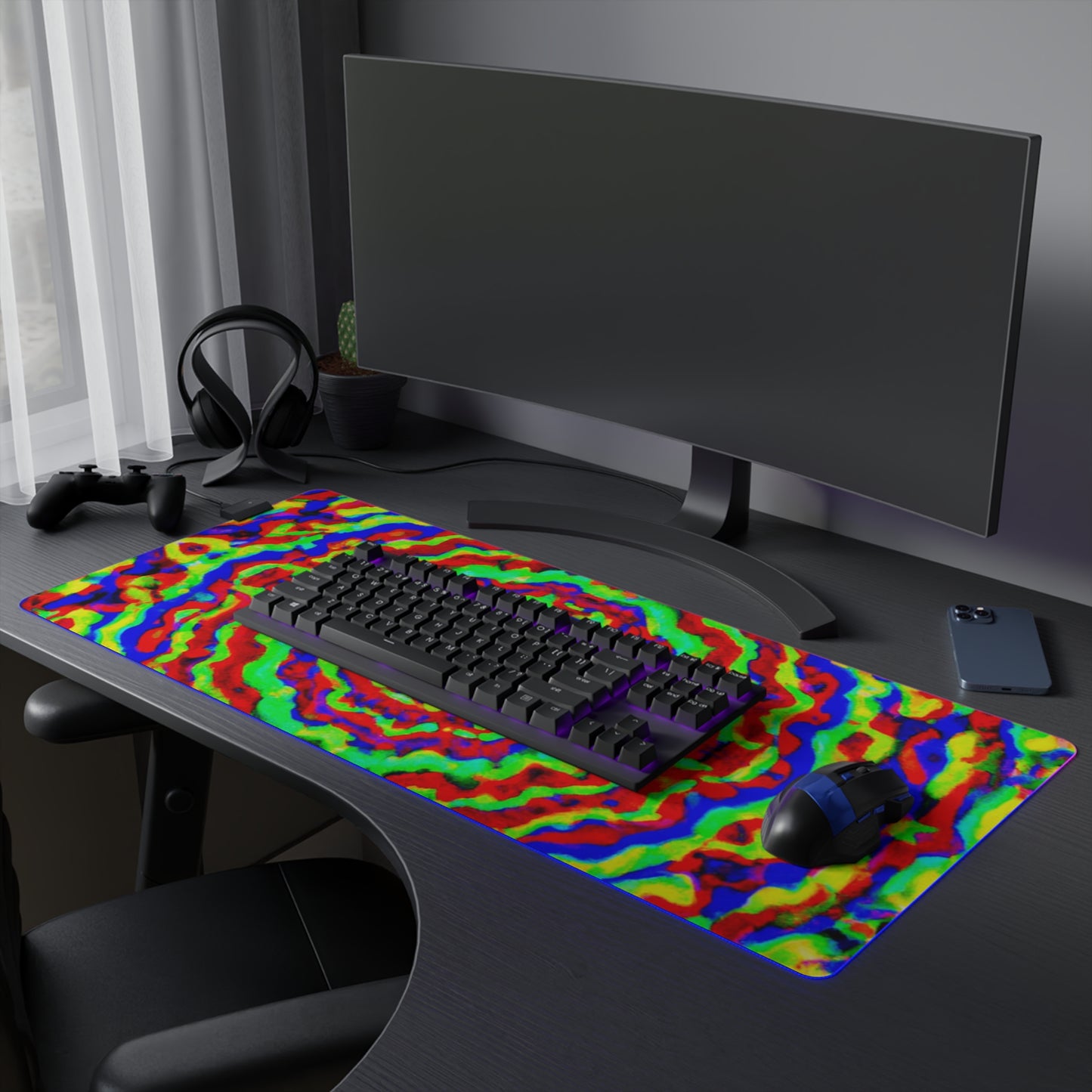 Gus Gatsby - Psychedelic Trippy LED Light Up Gaming Mouse Pad