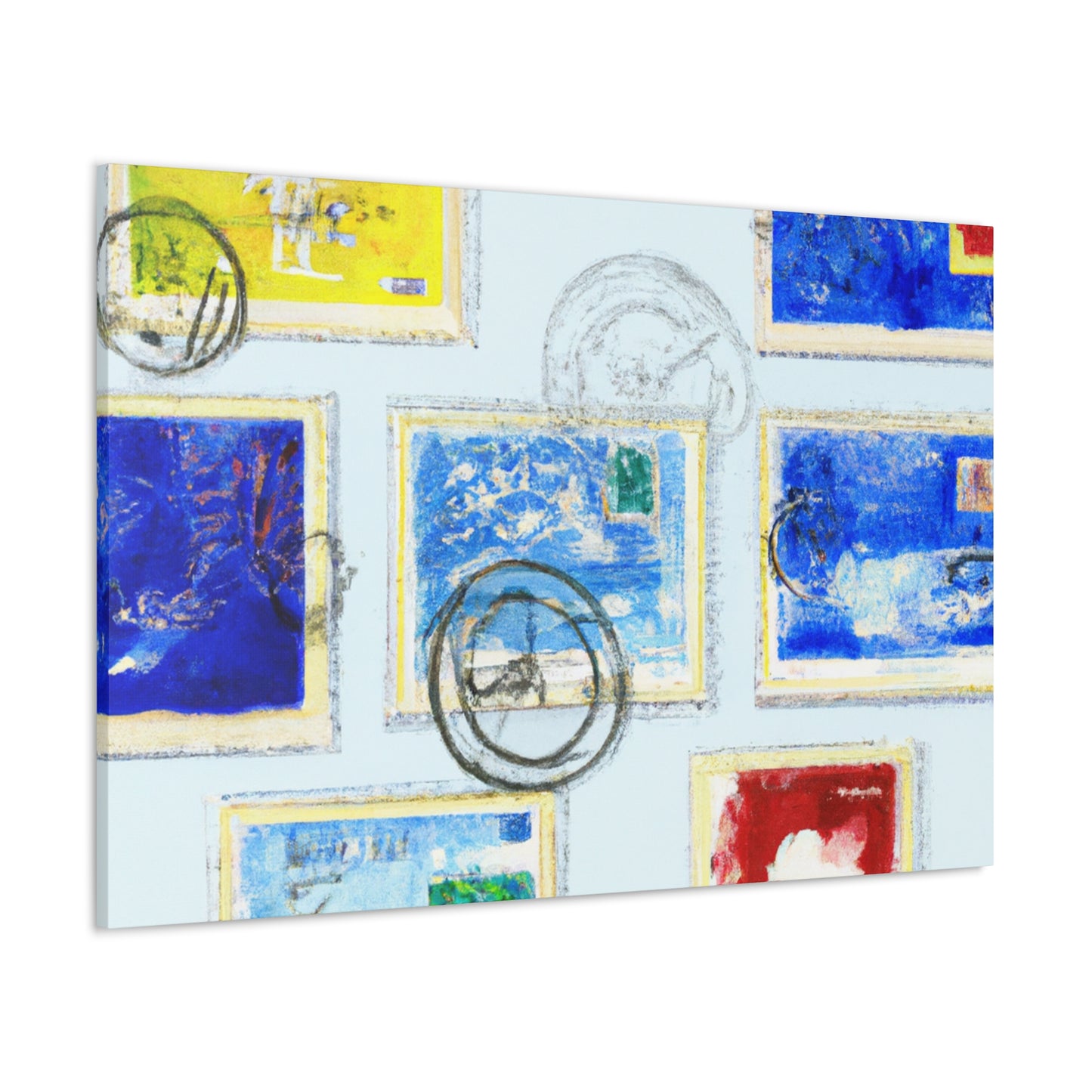 Global Friendship Stamps - Postage Stamp Collector Canvas Wall Art