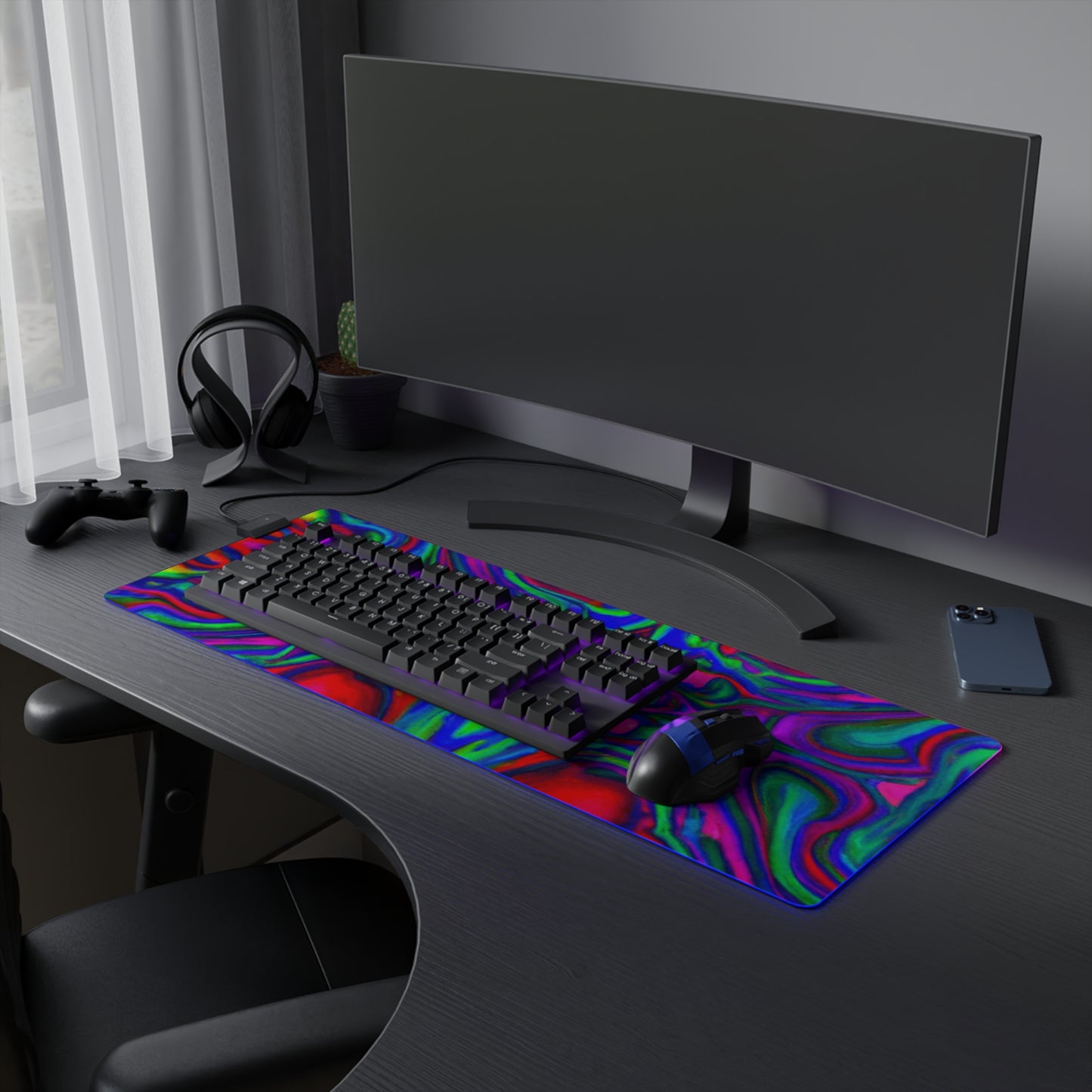 Ricky Rockett - Psychedelic Trippy LED Light Up Gaming Mouse Pad