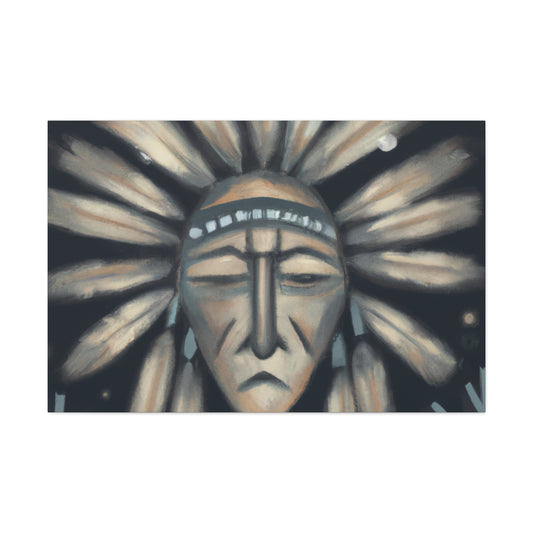 Chief Peacekeeper Running Wolf - Native American Indian Canvas Wall Art