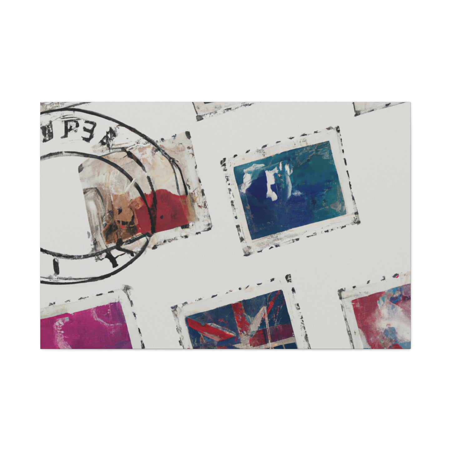 Travelers' Stamp Collection - Postage Stamp Collector Canvas Wall Art