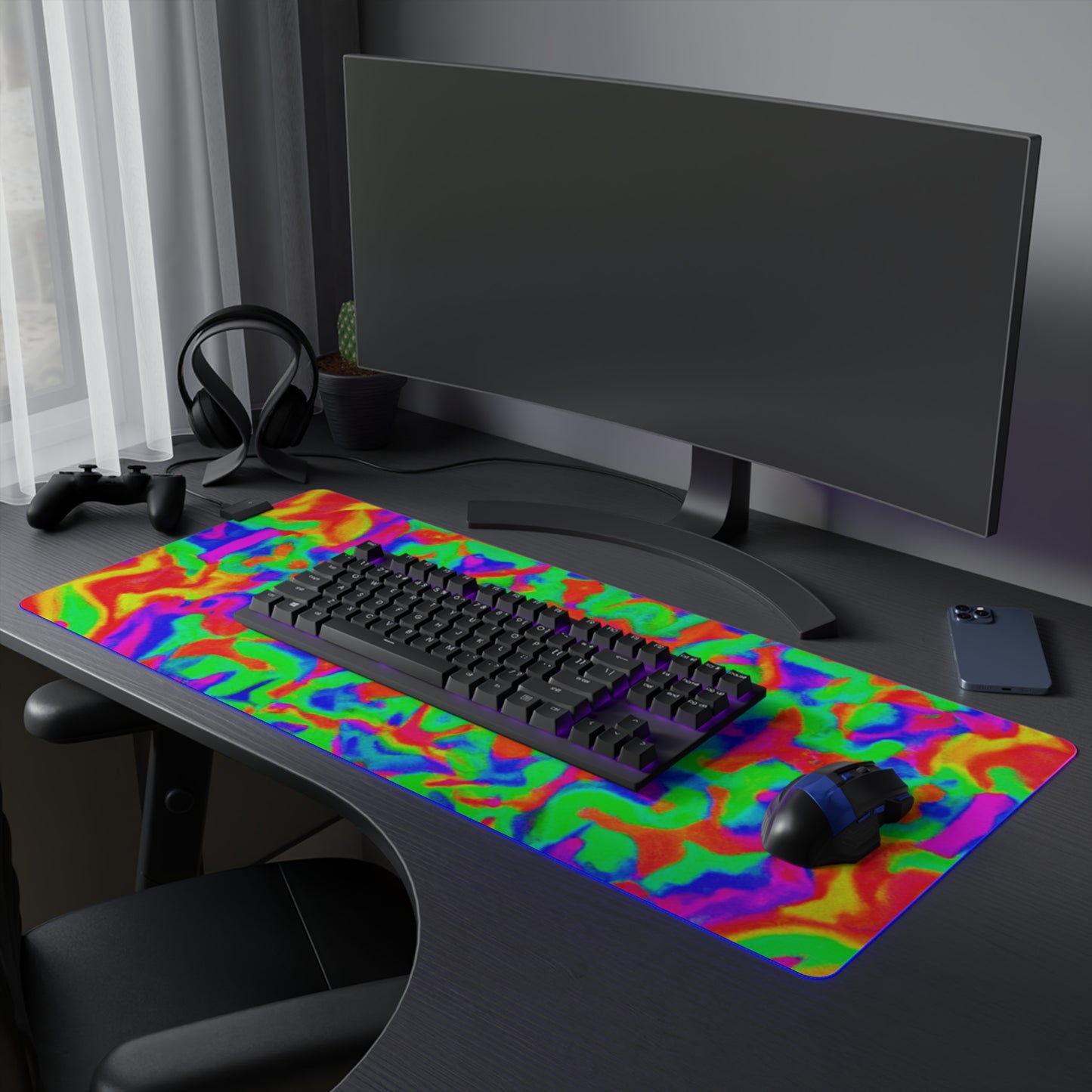 Studs McKenzie - Psychedelic Trippy LED Light Up Gaming Mouse Pad