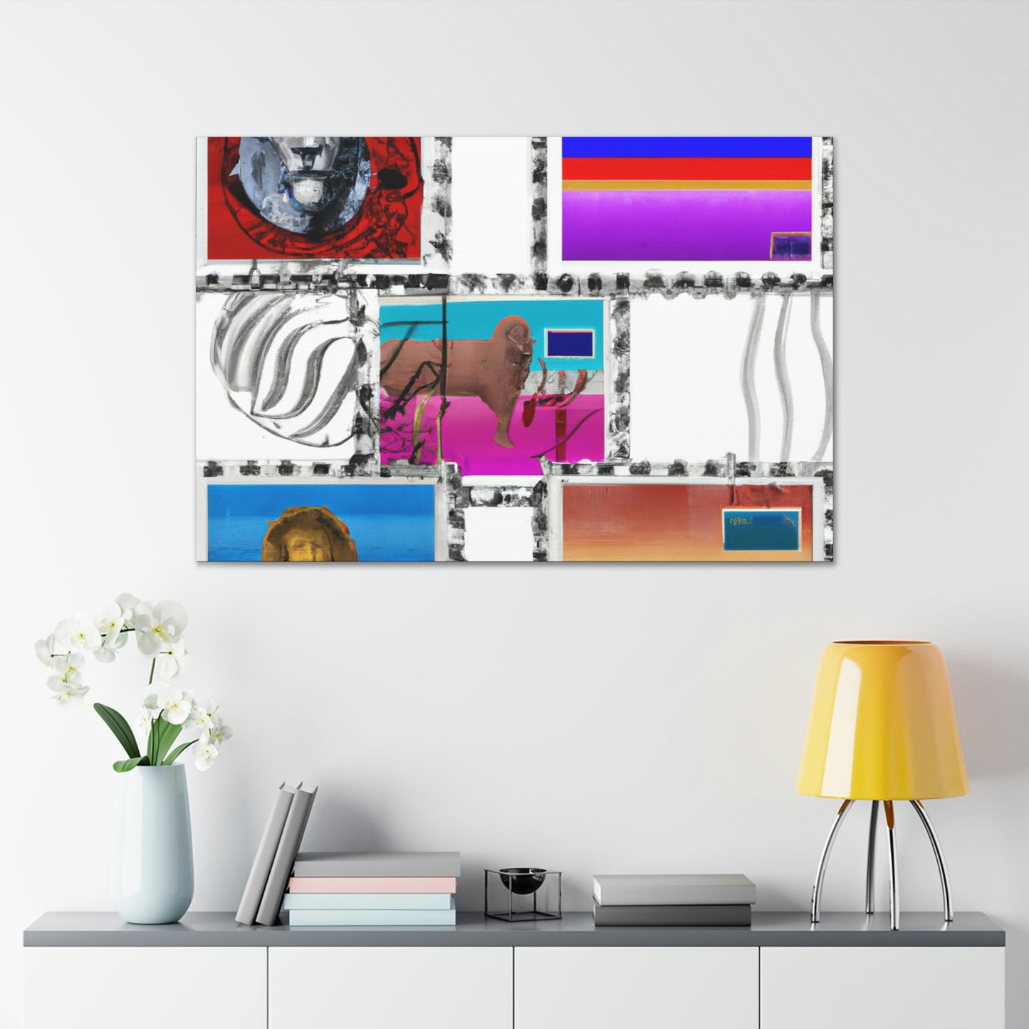 "Chain of Nations" - Postage Stamp Collector Canvas Wall Art