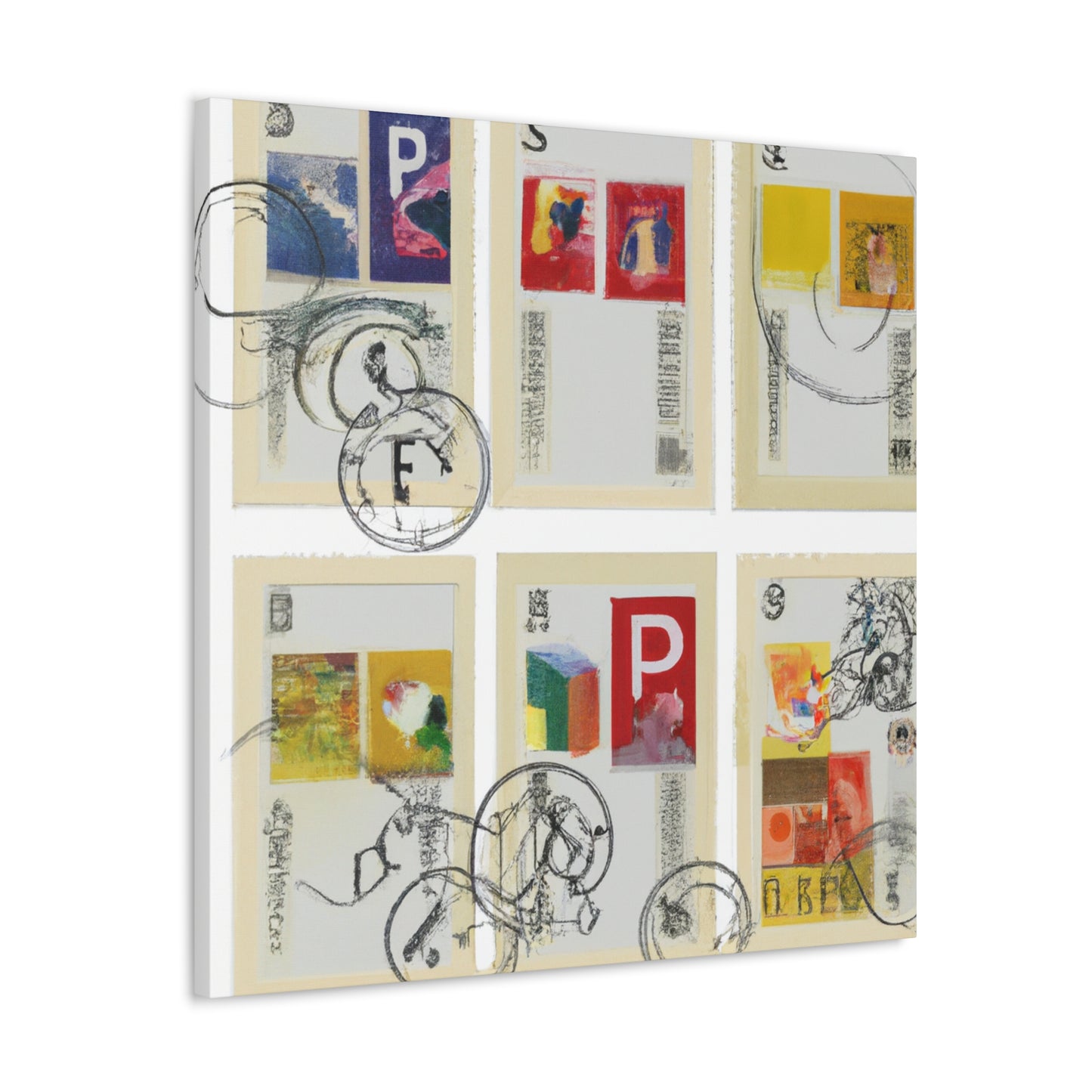 Peaceful Passport Stamps - Postage Stamp Collector Canvas Wall Art