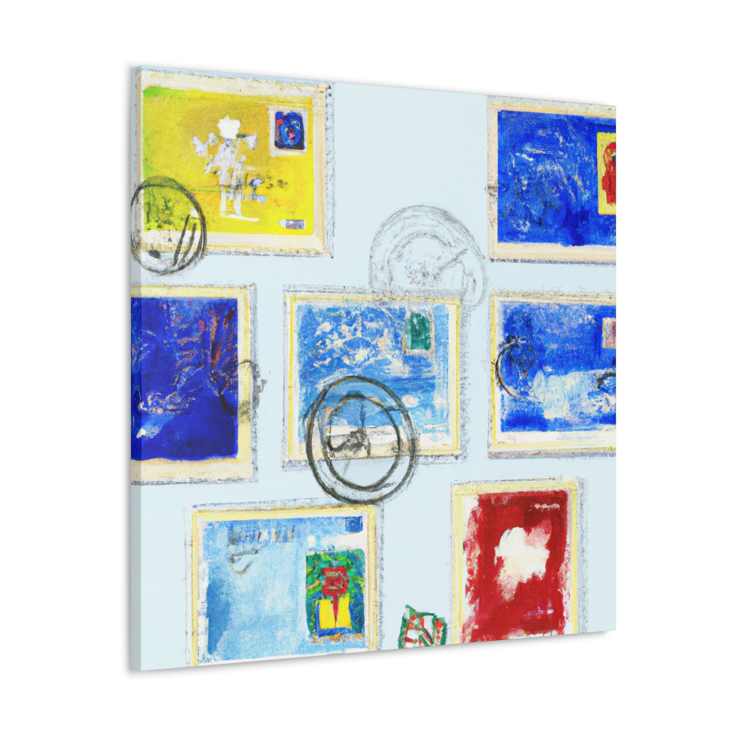 Global Friendship Stamps - Postage Stamp Collector Canvas Wall Art