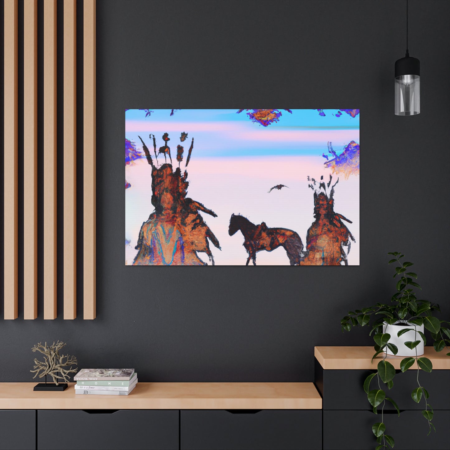 Chief Laughing Bear - Native American Indian Canvas Wall Art