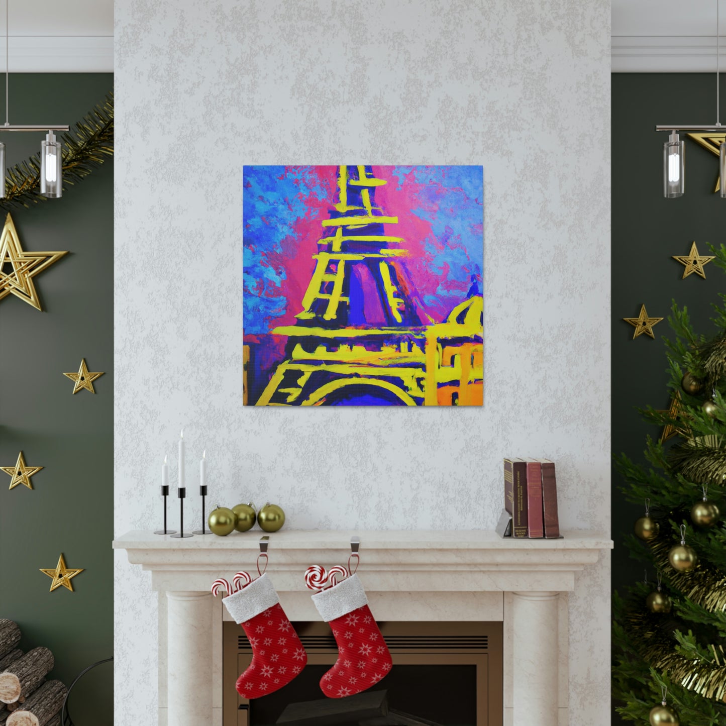 Madame Moustache - Eiffel Tower Canvas Wall Art