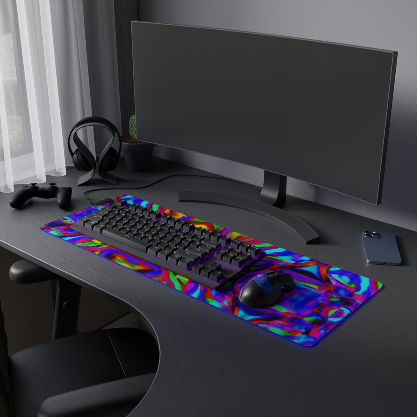 Bobby "Knuckles" McCoy - Psychedelic Trippy LED Light Up Gaming Mouse Pad