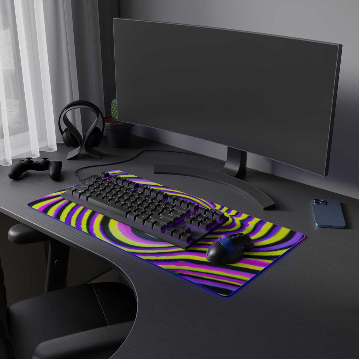 Brighton Blastoff - Psychedelic Trippy LED Light Up Gaming Mouse Pad