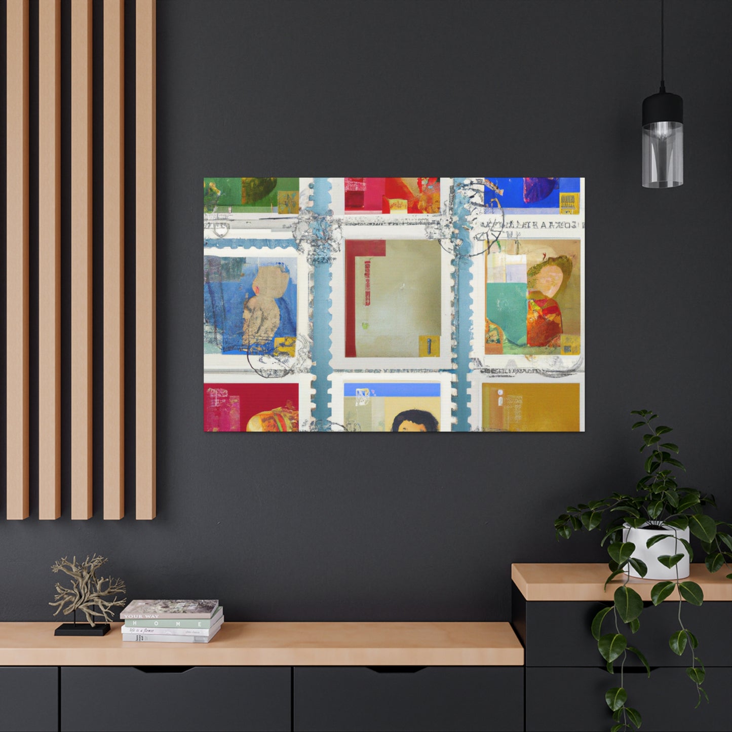 Global Culture Collection - Postage Stamp Collector Canvas Wall Art