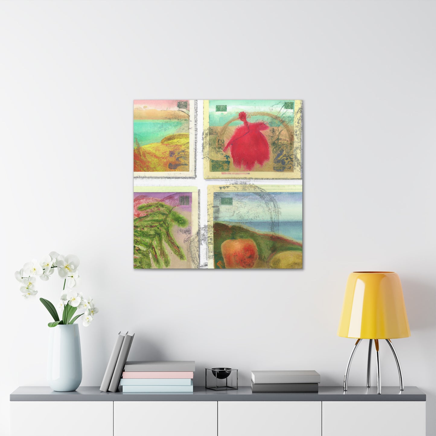 "Treasures of the World" - Postage Stamp Collector Canvas Wall Art