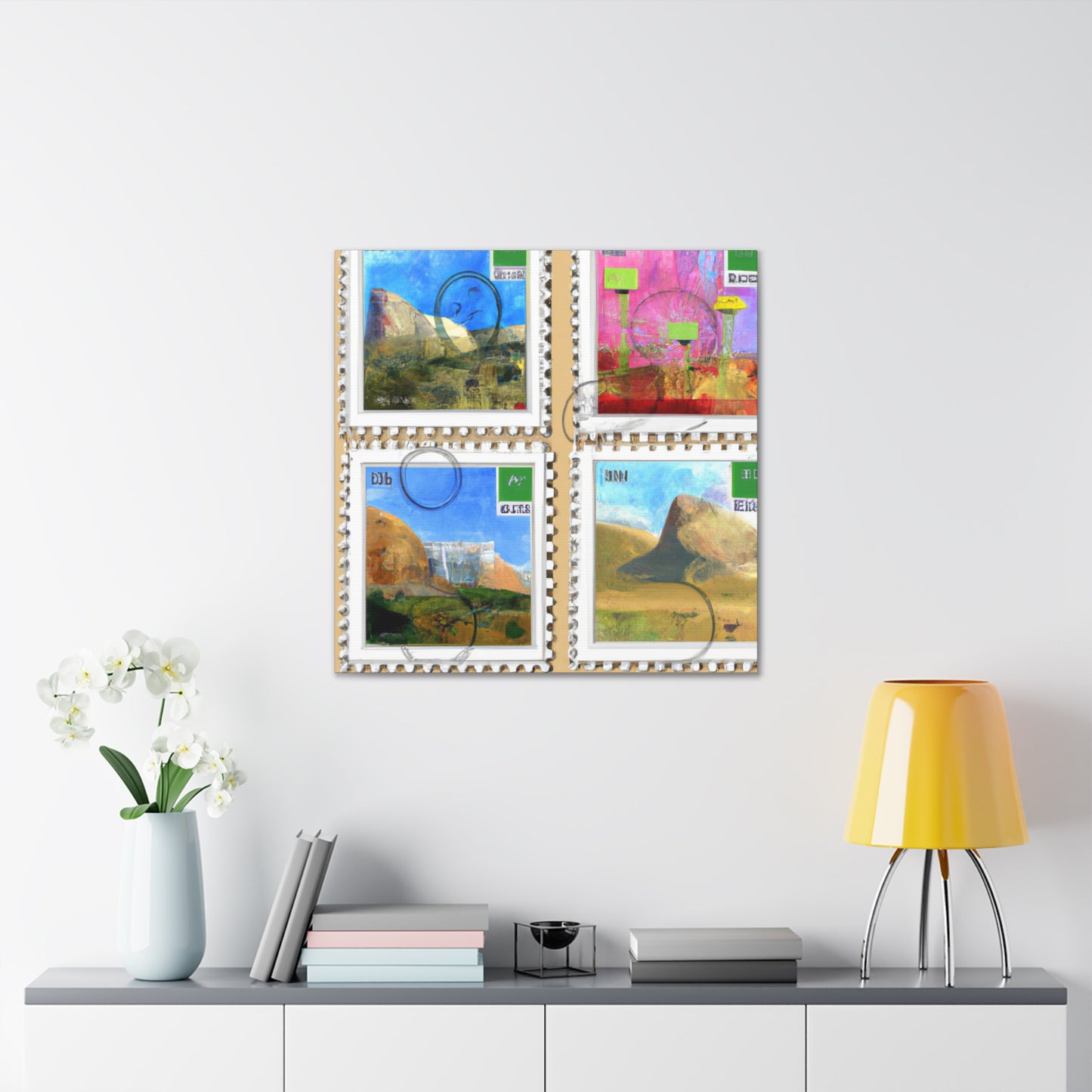 "Global Artistry" - Postage Stamp Collector Canvas Wall Art