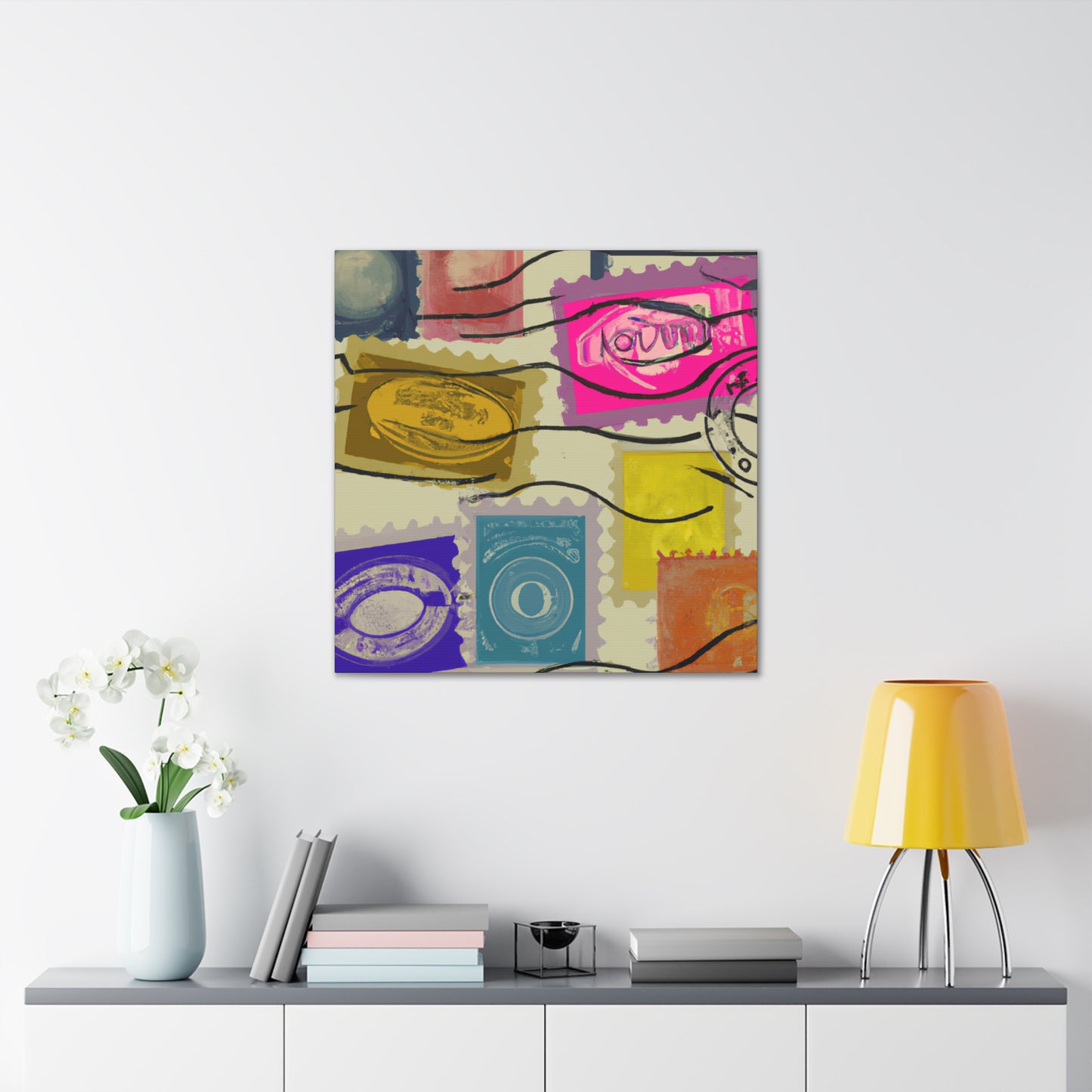 "Cultural Journeys: A World of Stamps" - Postage Stamp Collector Canvas Wall Art