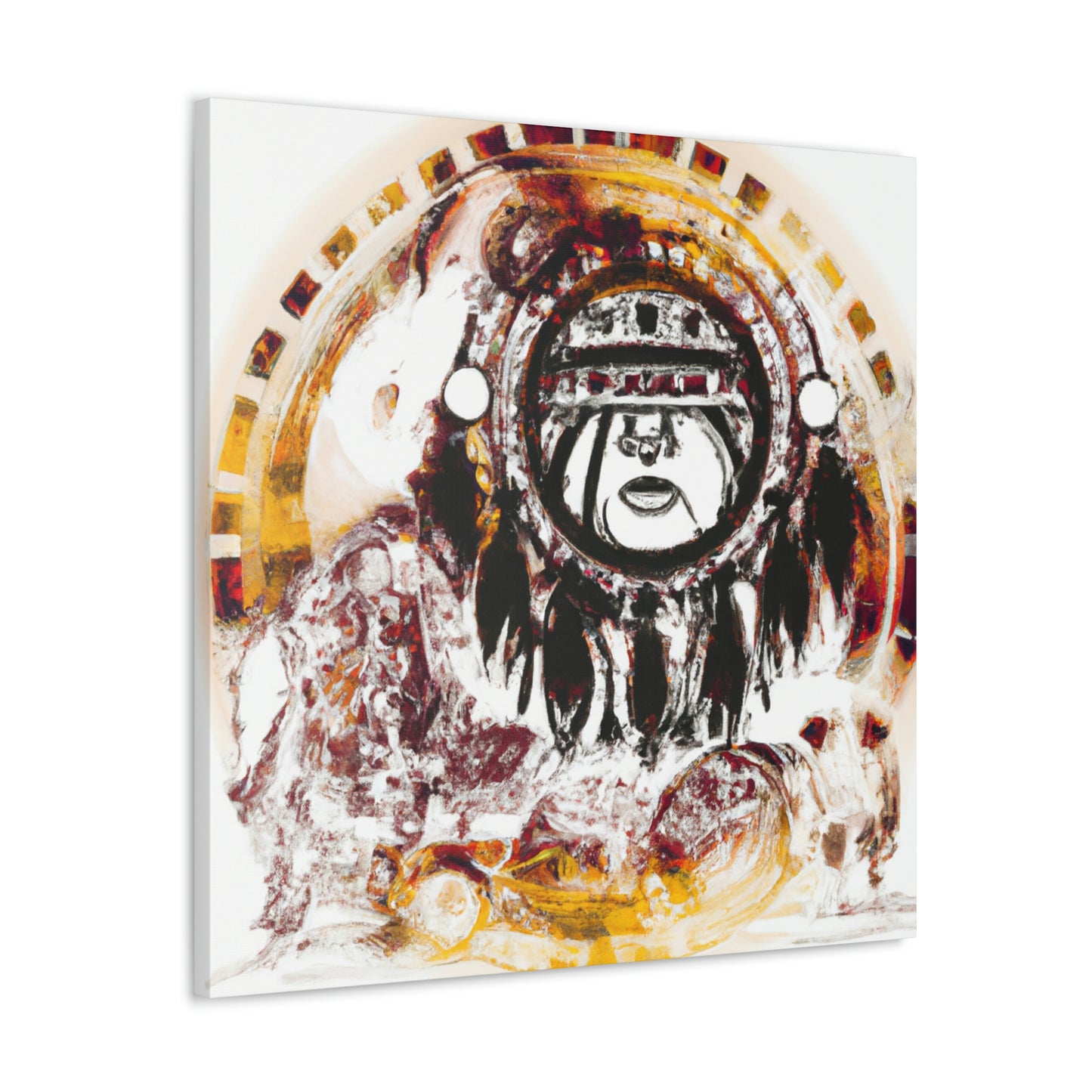 Running Wolf - Native American Indian Canvas Wall Art