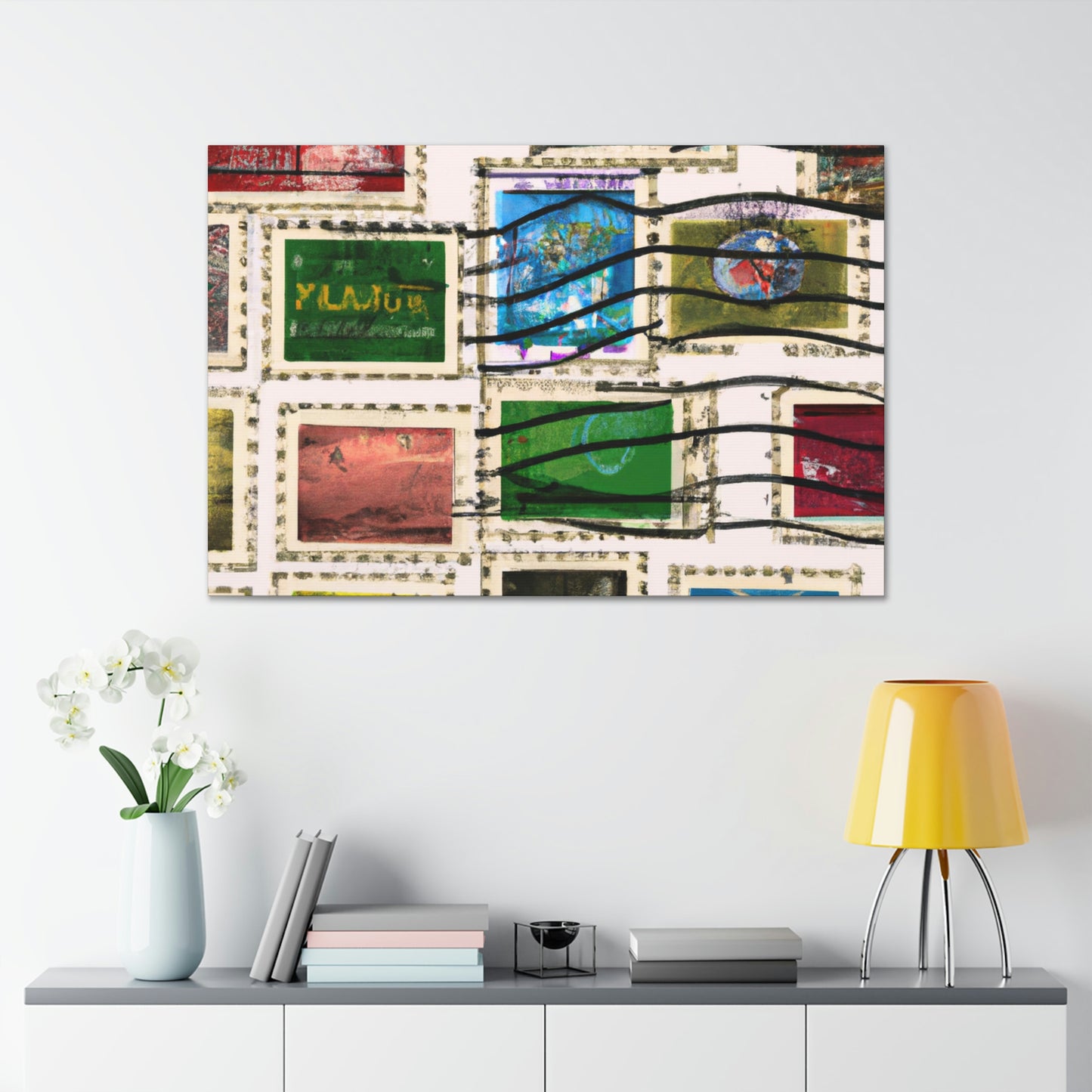 "A Global Journey - Collectible Postage Stamps" - Canvas