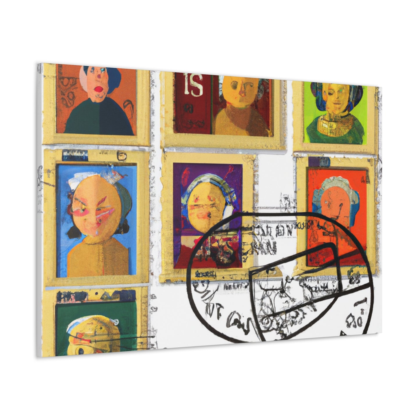 World Wonders Stamps - Postage Stamp Collector Canvas Wall Art