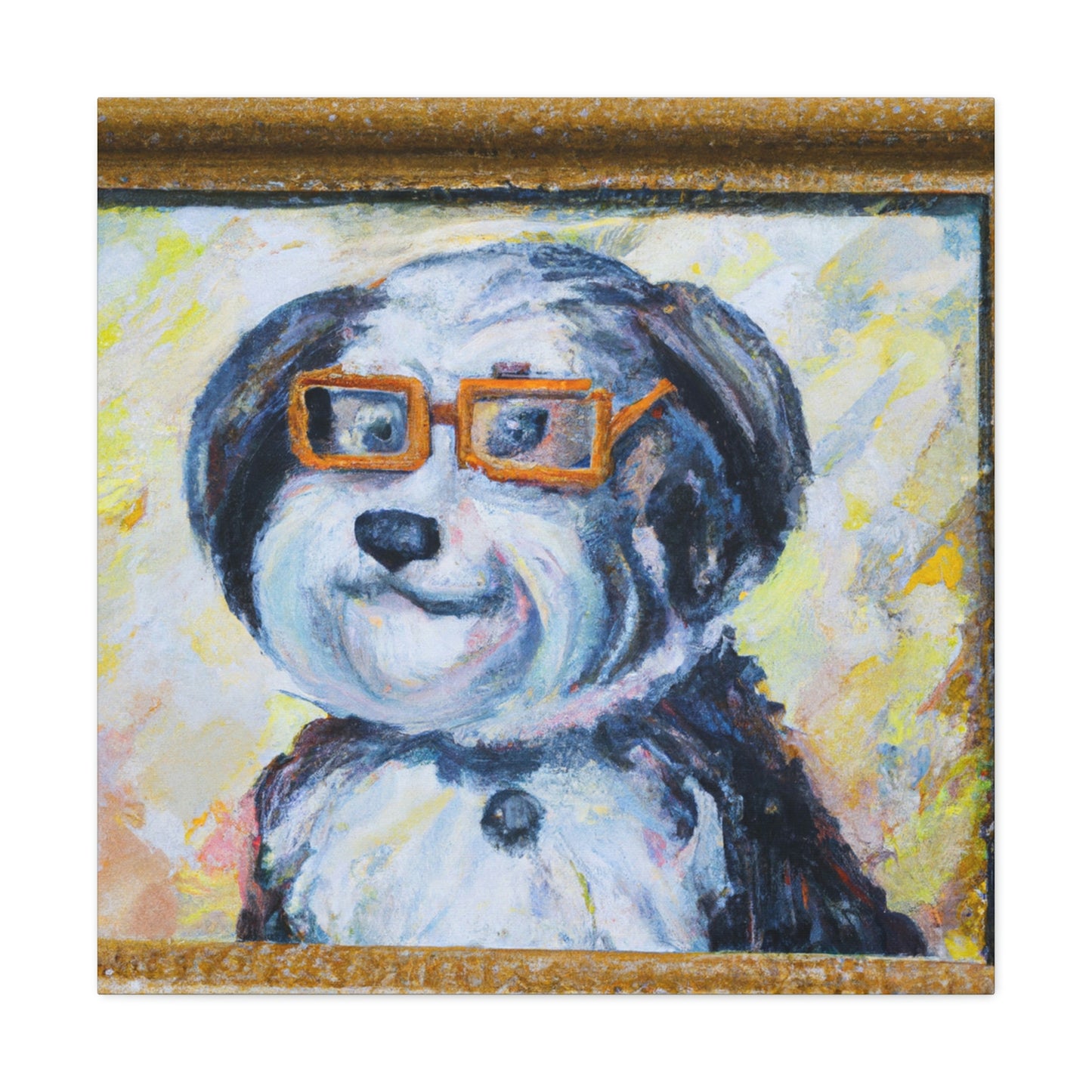 Puddles Purrkles - Dog Lovers Canvas Wall Art
